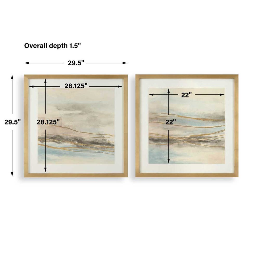 Uttermost So Golden Abstract Landscape Prints - Set of 2