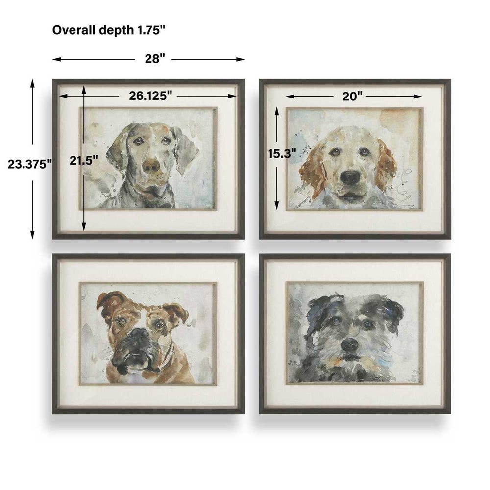 Uttermost Dog Days Framed Prints - Set of 4