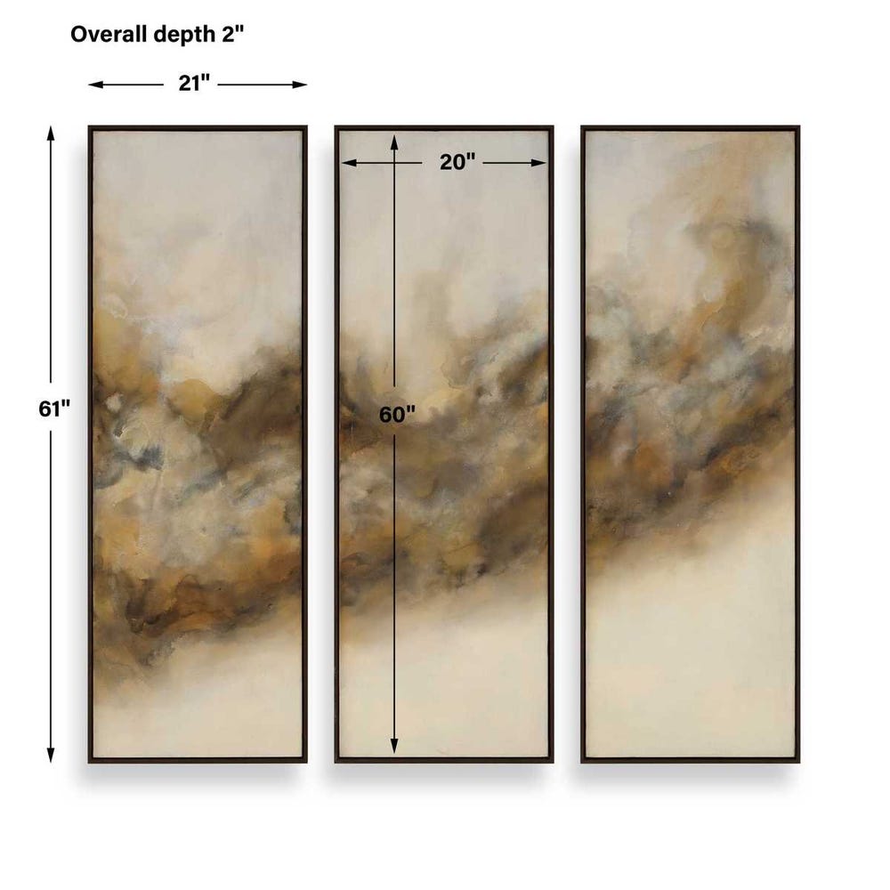 Uttermost Smoke Break Hand Painted Modern Art - Set of 3
