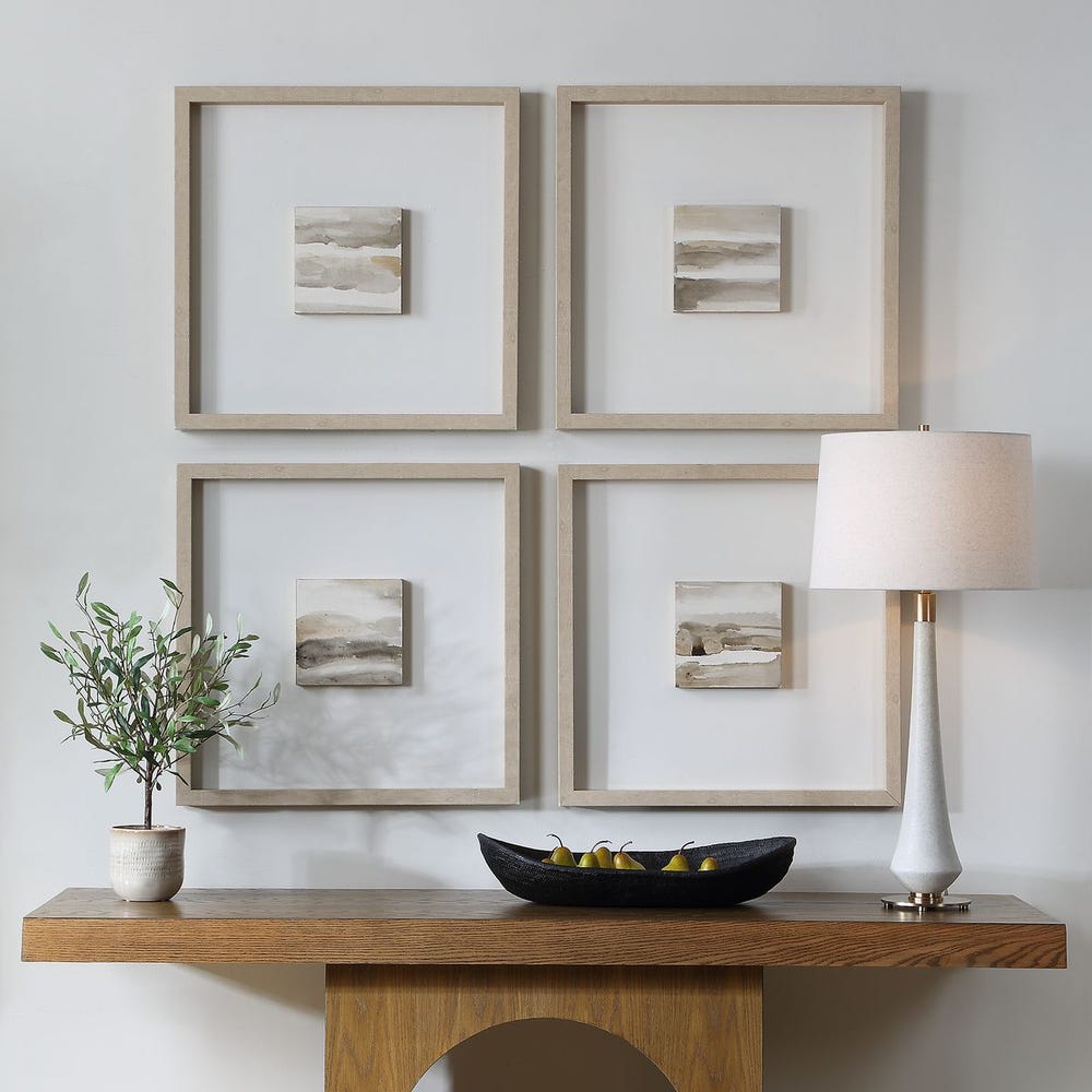 Uttermost Studying Sepia Hand Painted Canvases - Set of 4