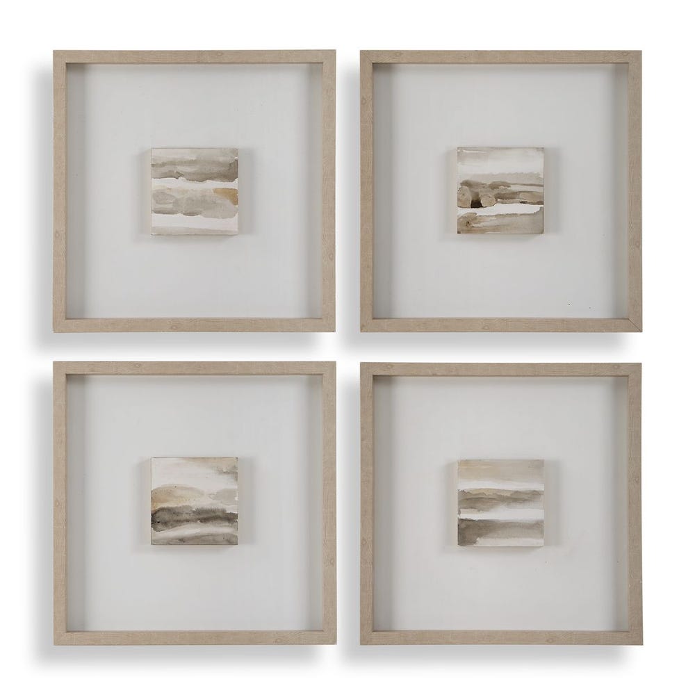 Uttermost Studying Sepia Hand Painted Canvases - Set of 4