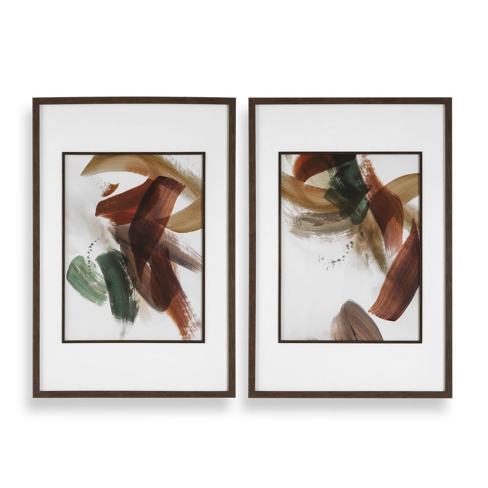 Uttermost Velocity Framed Abstract Prints - Set of 2