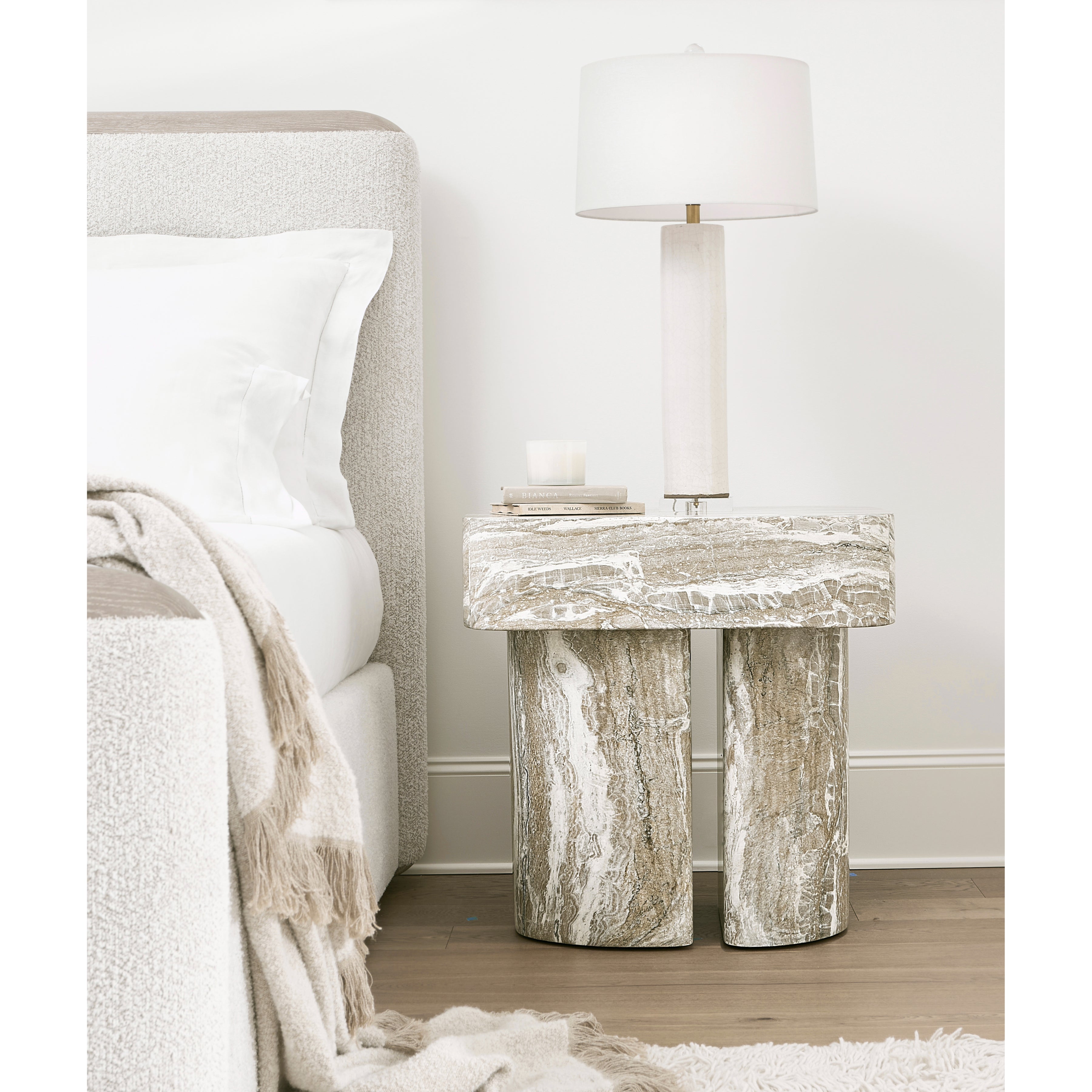 Arcadia Faux Stone Nightstand by Bernhardt