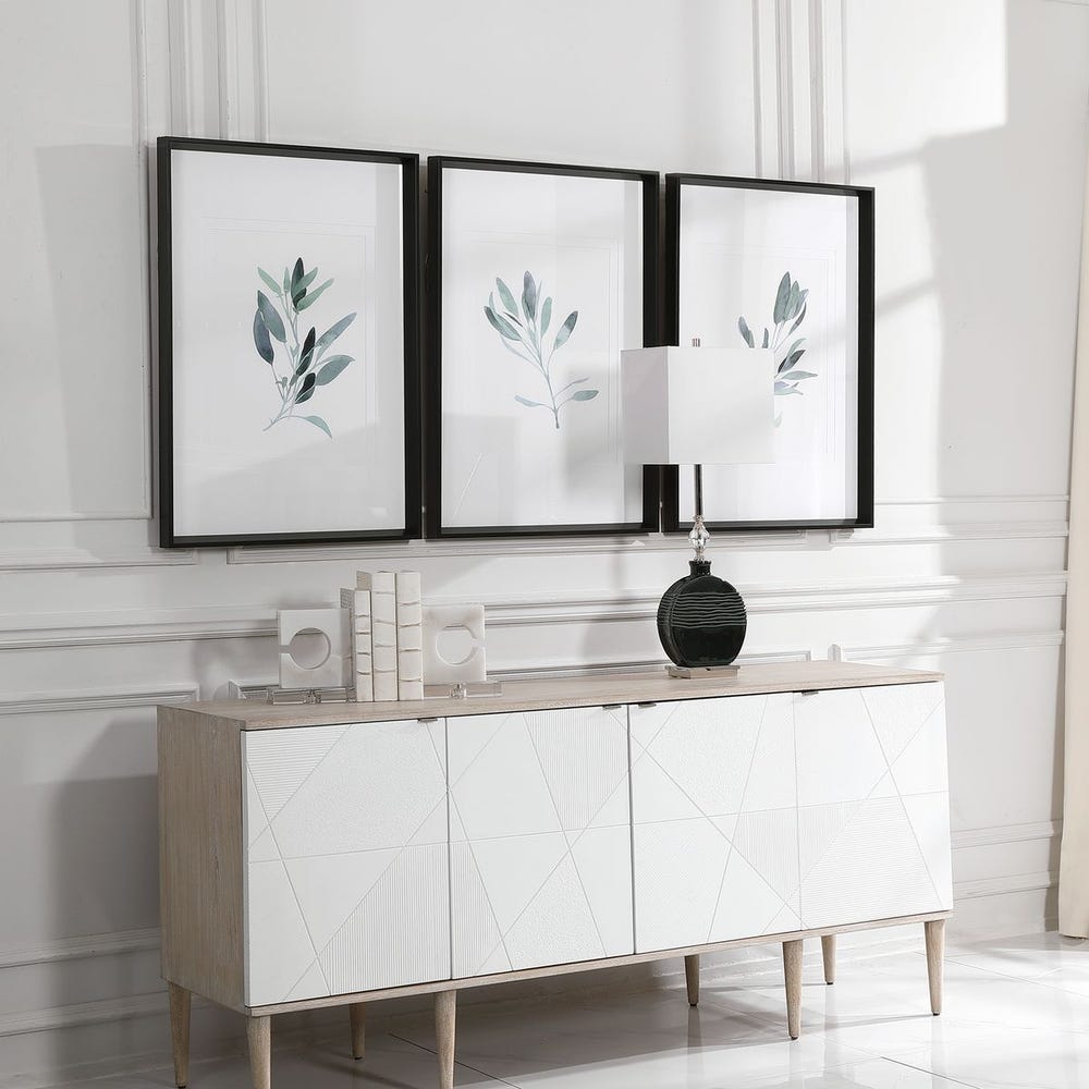 Uttermost Simple Sage Watercolor Prints - Set of 3