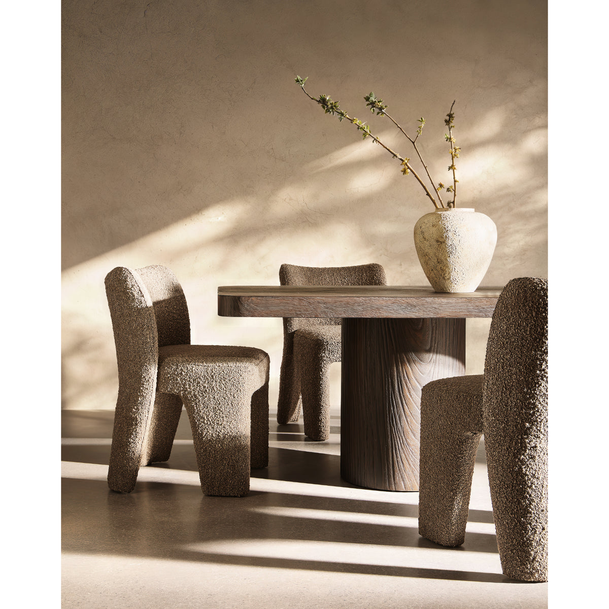 Stanbro Side Chair by Bernhardt arranged around a dining table in a sunlit room