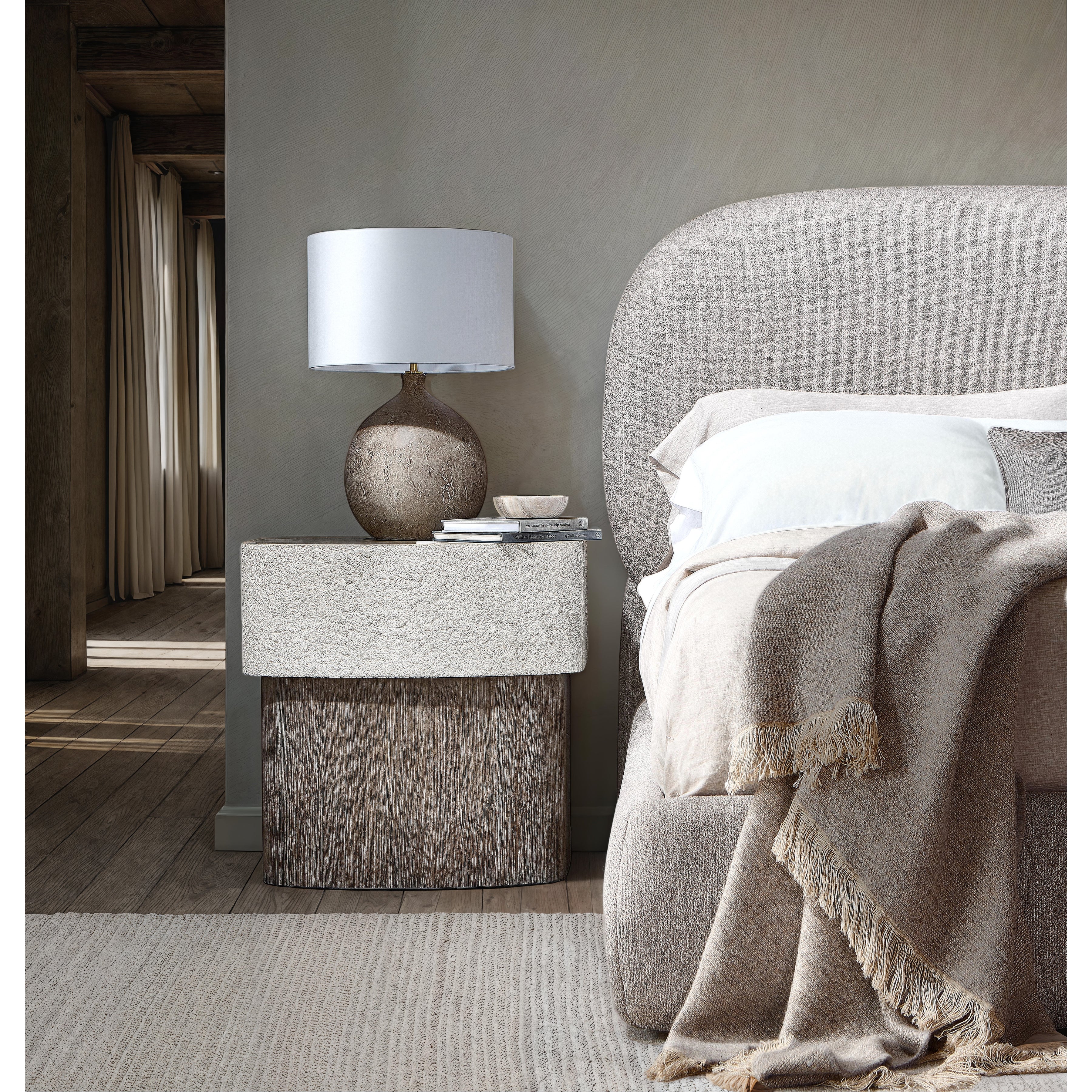 Monolith Faux Stone Nightstand by Bernhardt