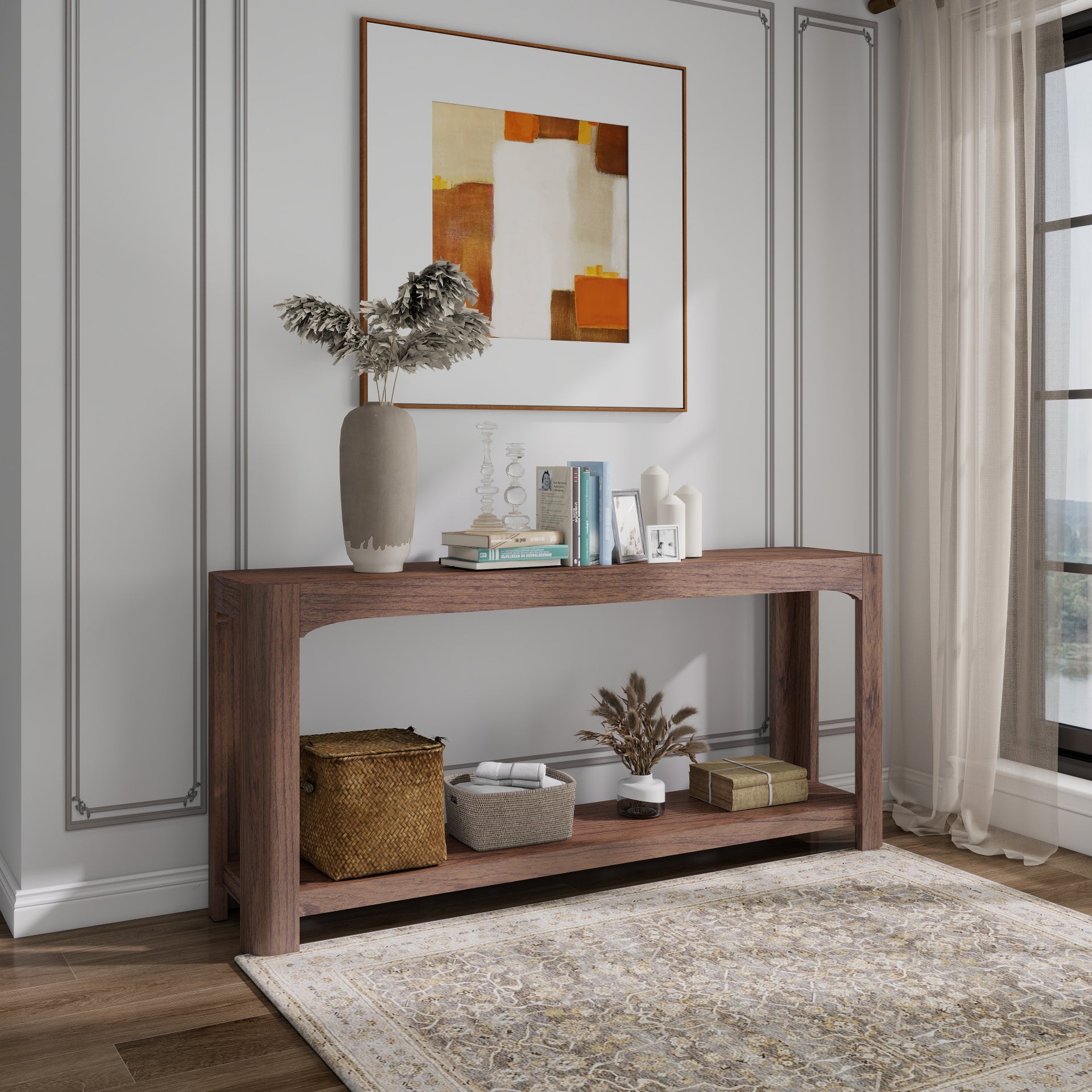 Trevin KD 66" Console Table with Shelf