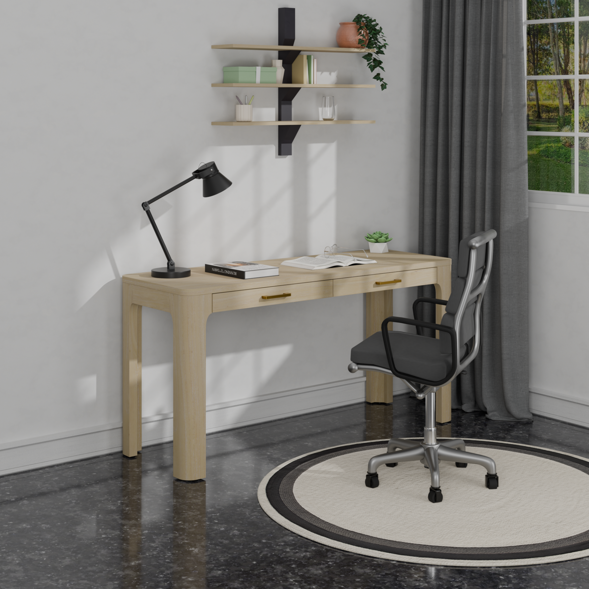 Trevin 2 Drawers KD Desk