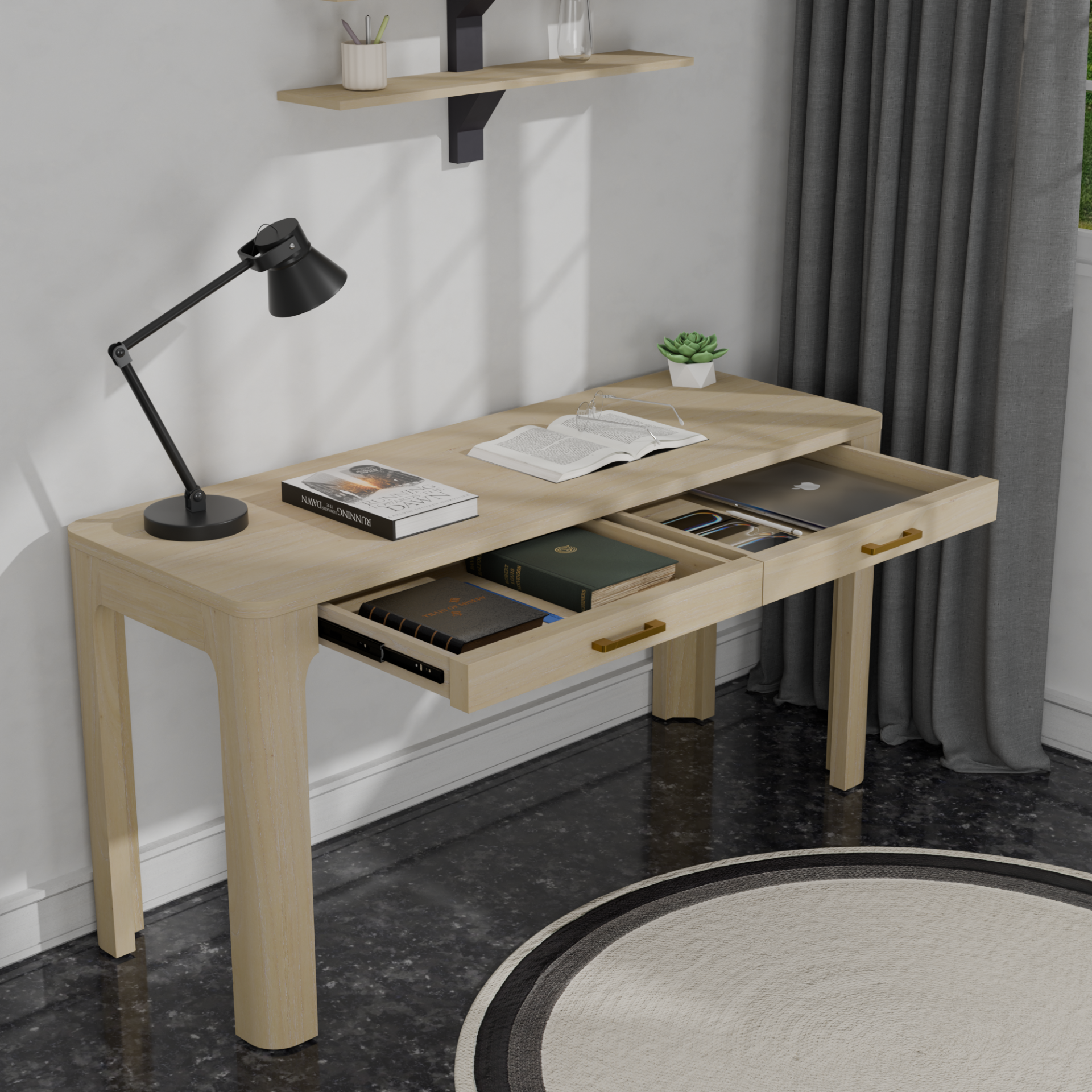 Trevin 2 Drawers KD Desk