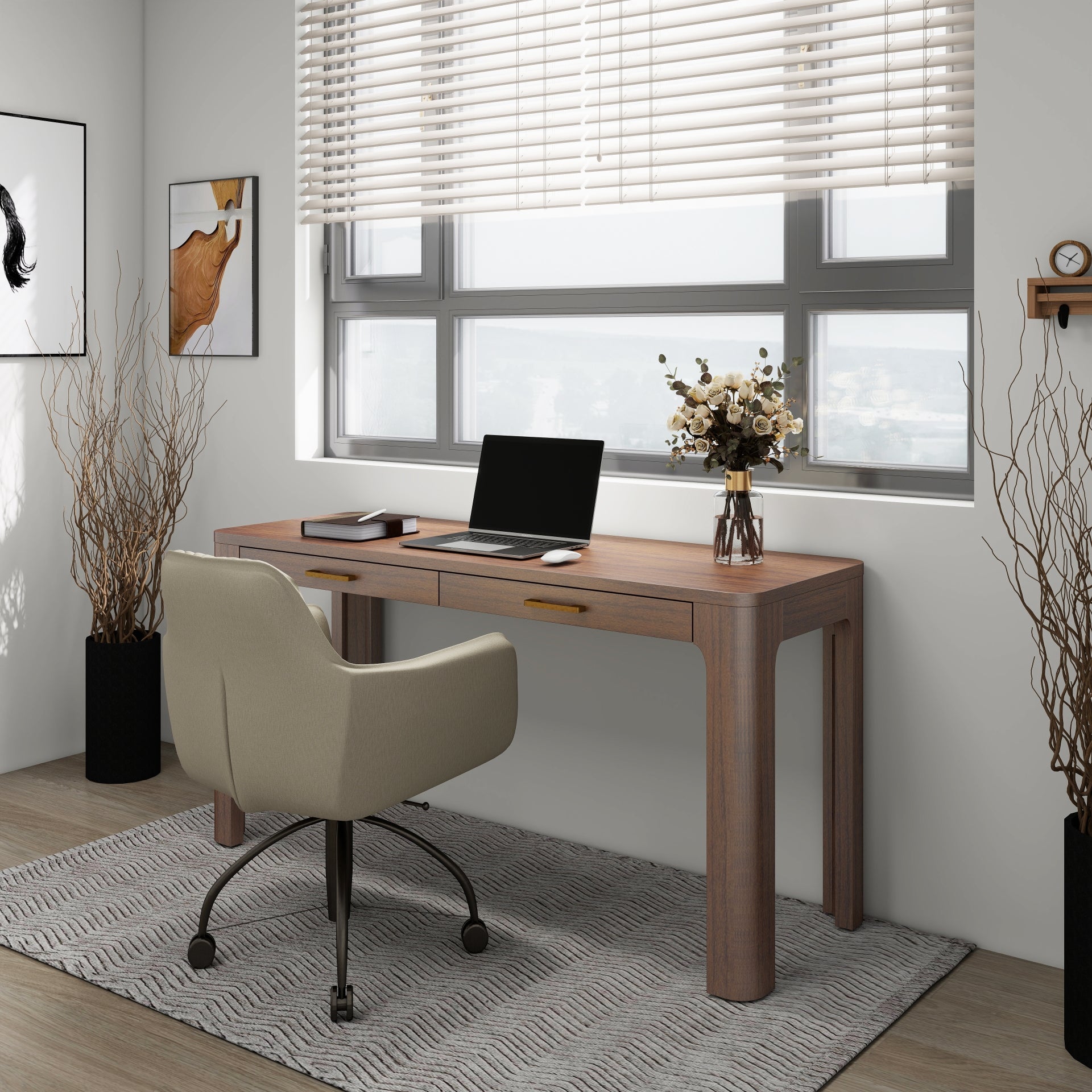 Trevin 2 Drawers KD Desk