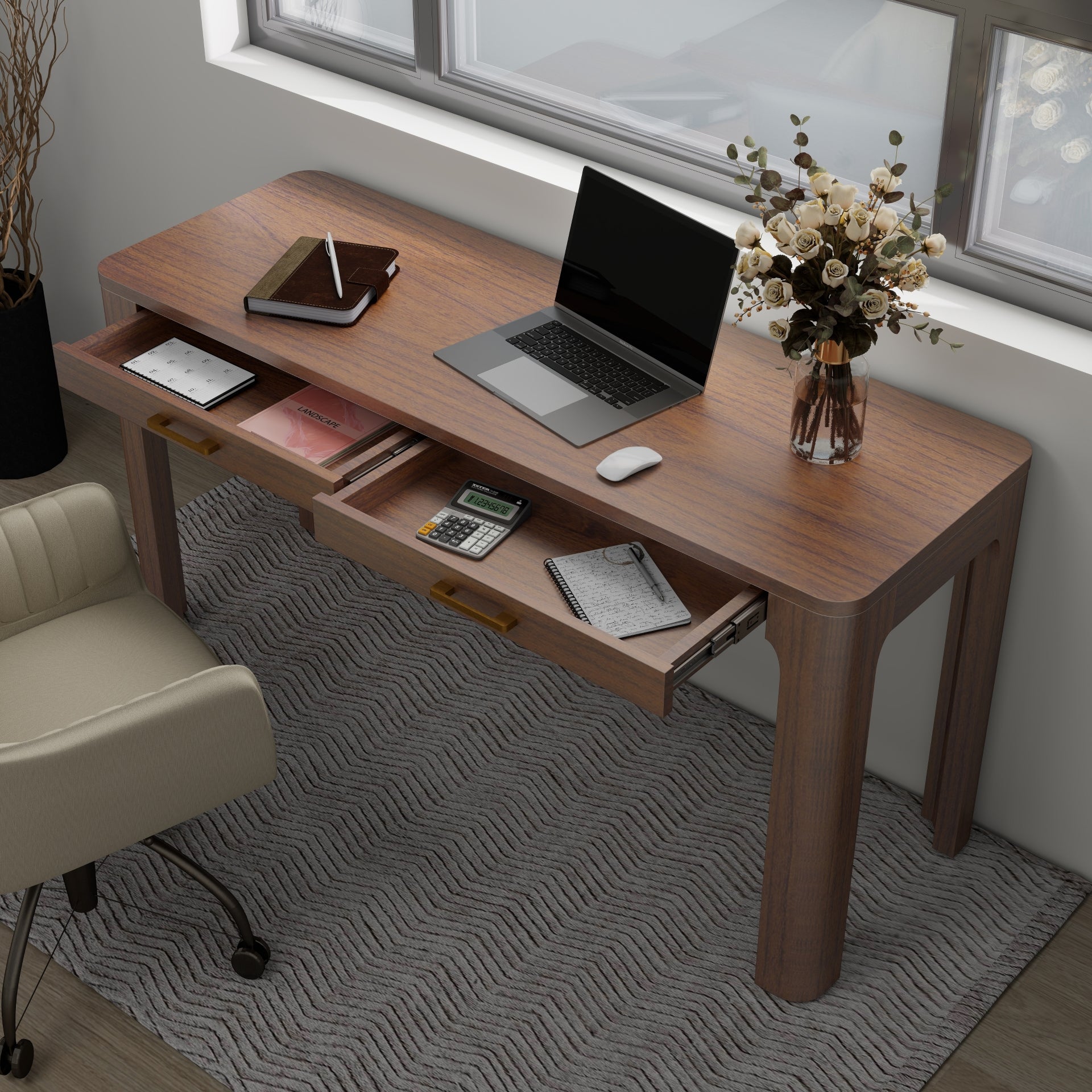 Trevin 2 Drawers KD Desk