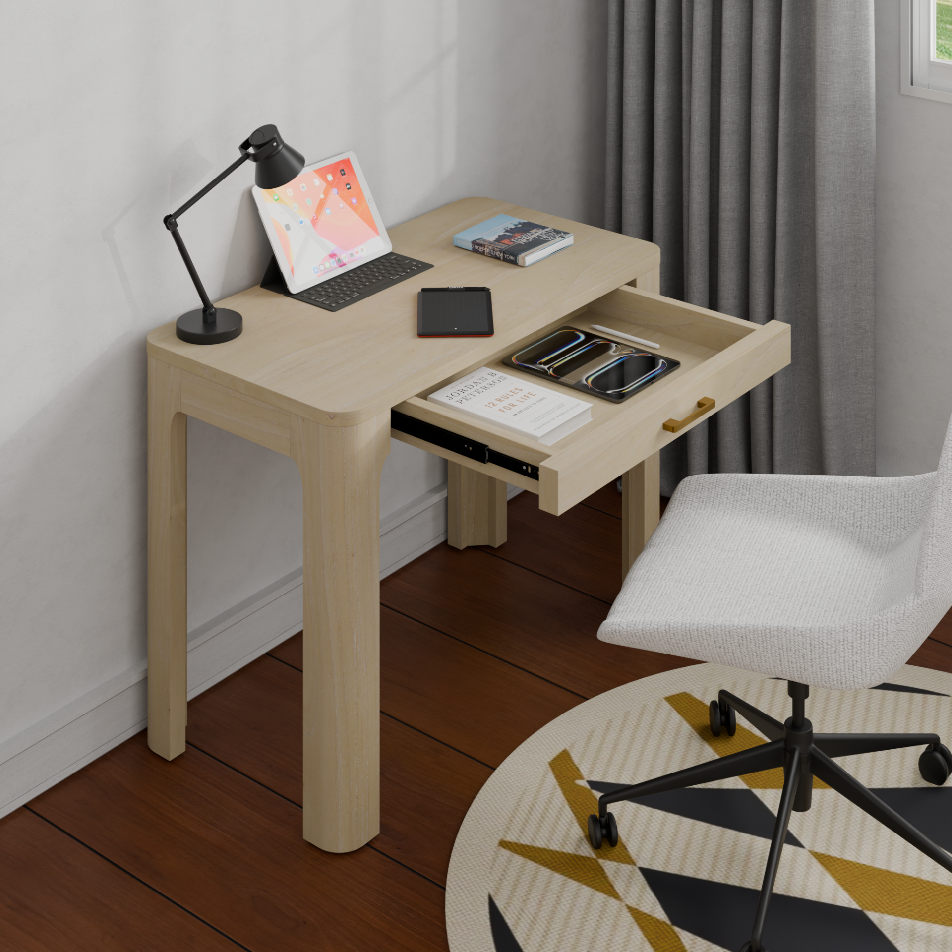 Trevin KD 1 Drawer Small Desk