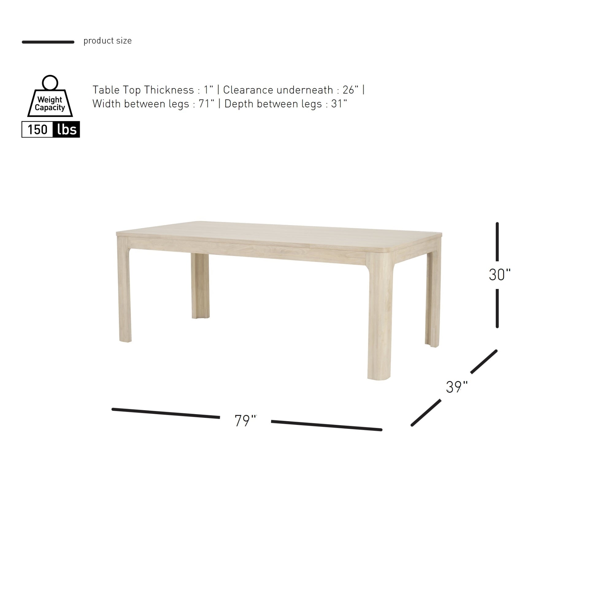 Trevin KD 79" Dining Table