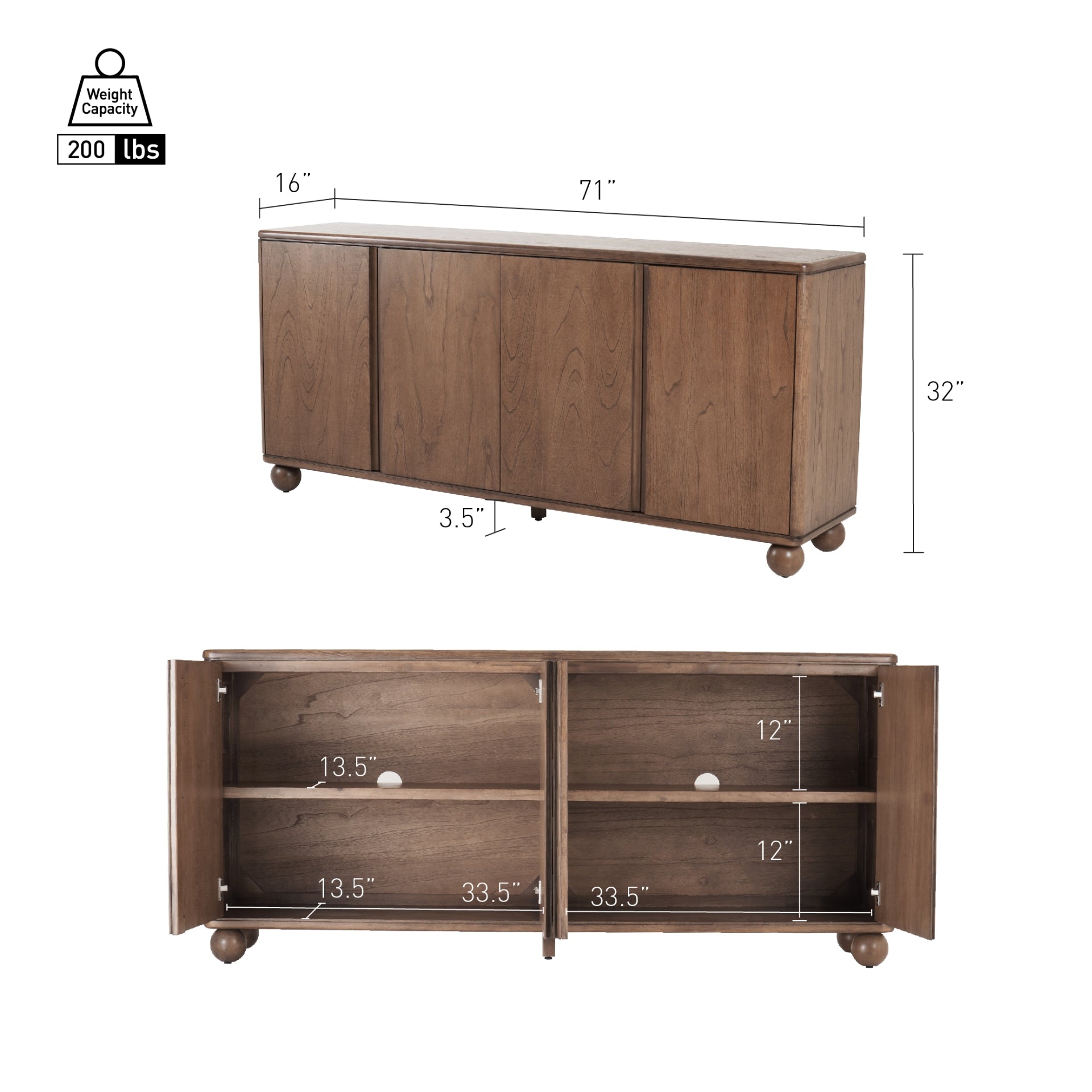 Harlyn 4 Doors Buffet/Sideboard