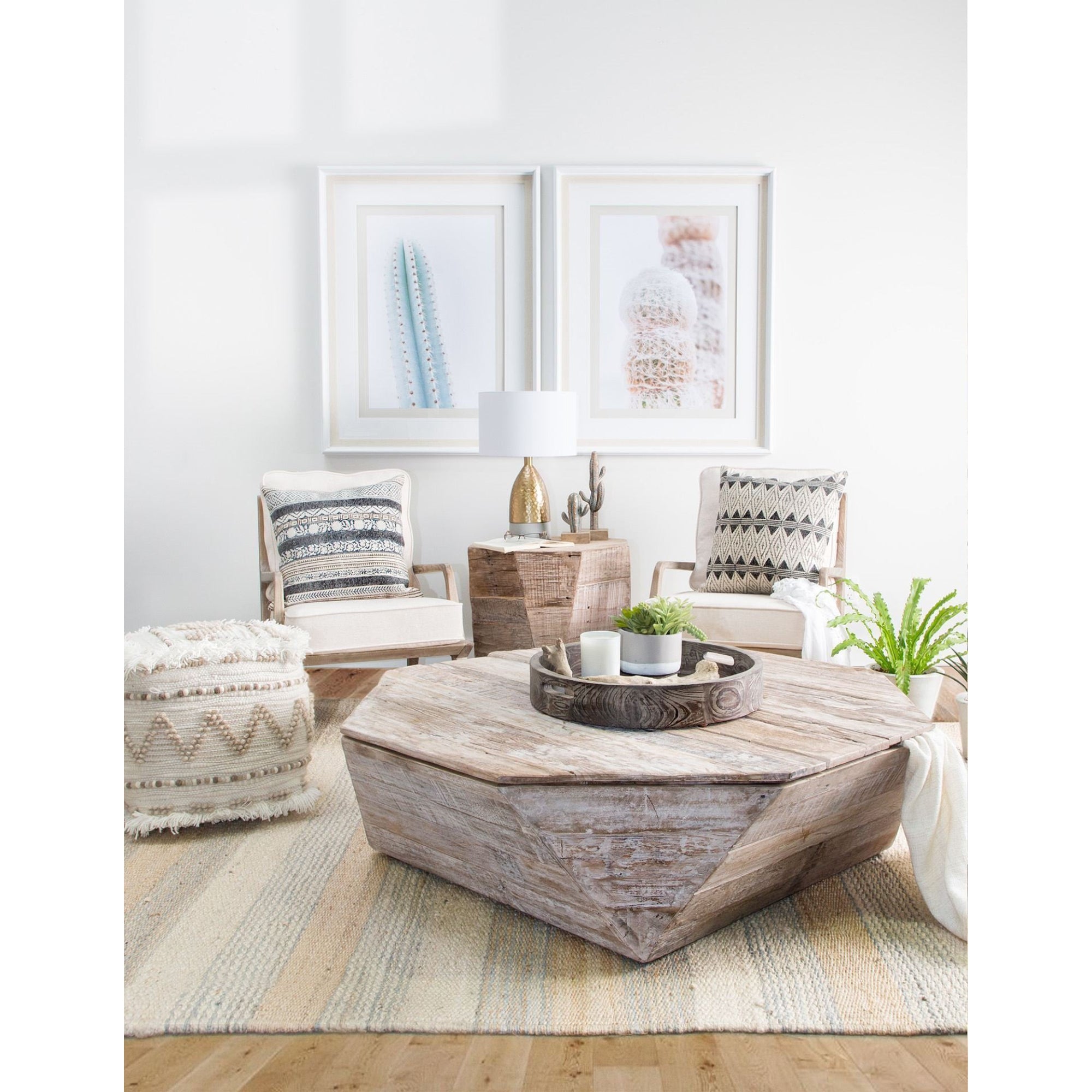 Whittier Brown Wooden Mirrored Base Tray