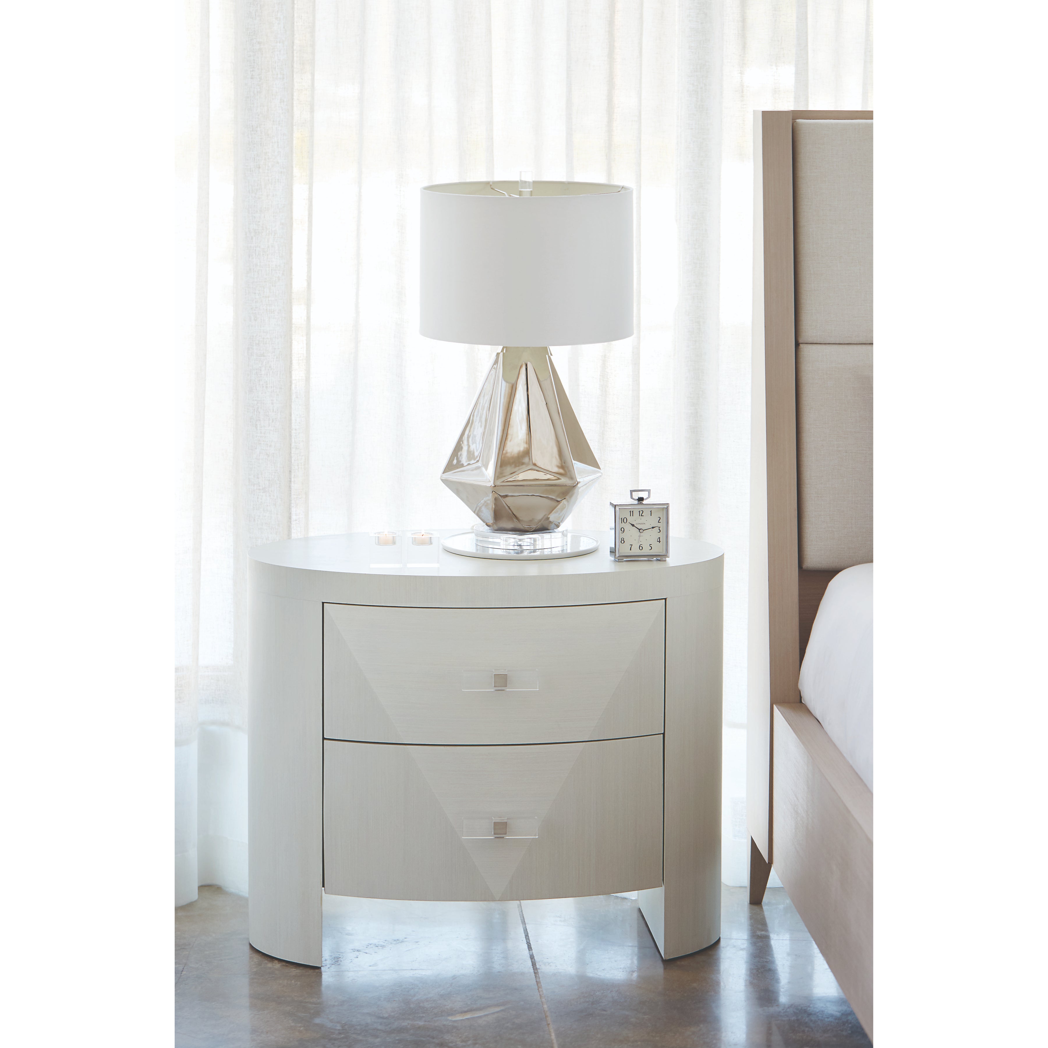 Axiom Oval Nightstand by Bernhardt