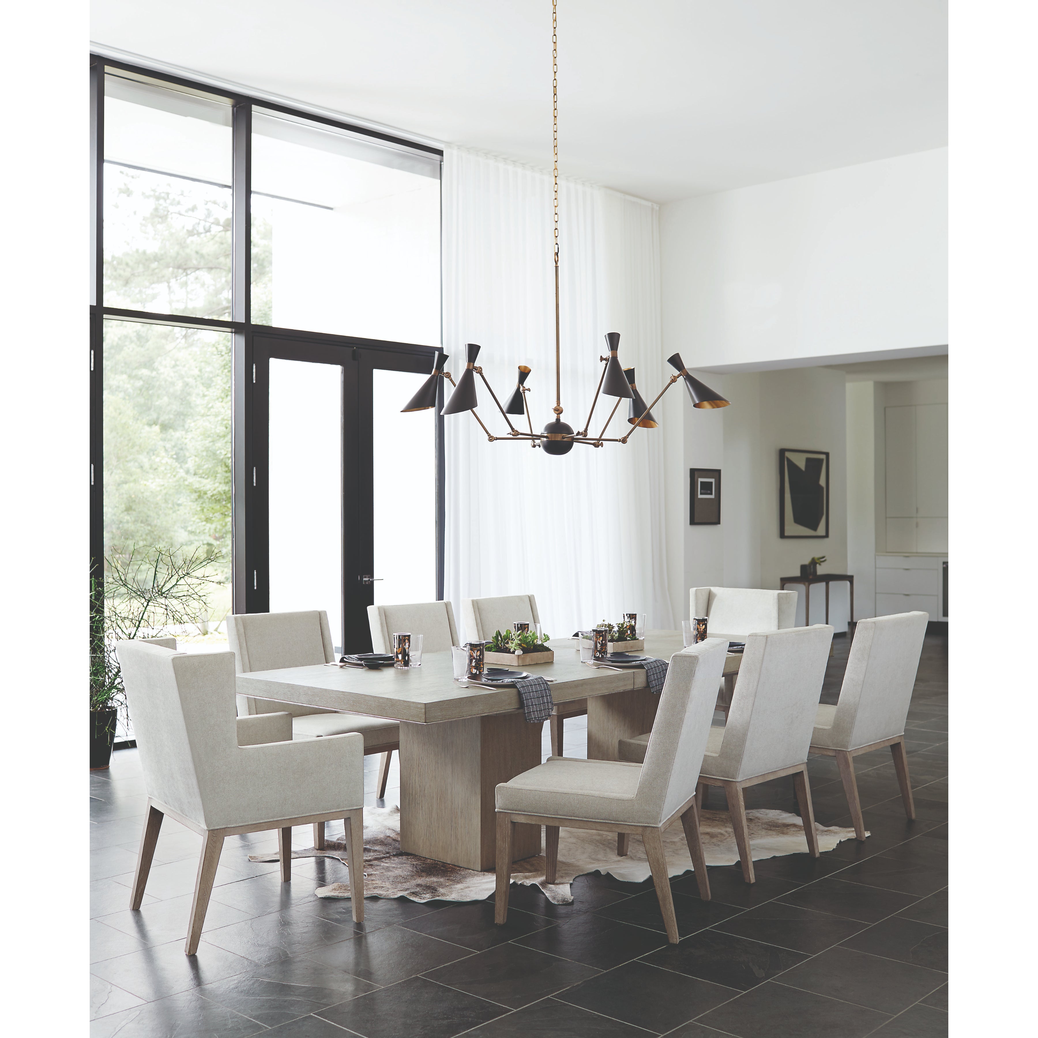 Linea Side Chair in Cerused Greige Finish by Bernhardt
