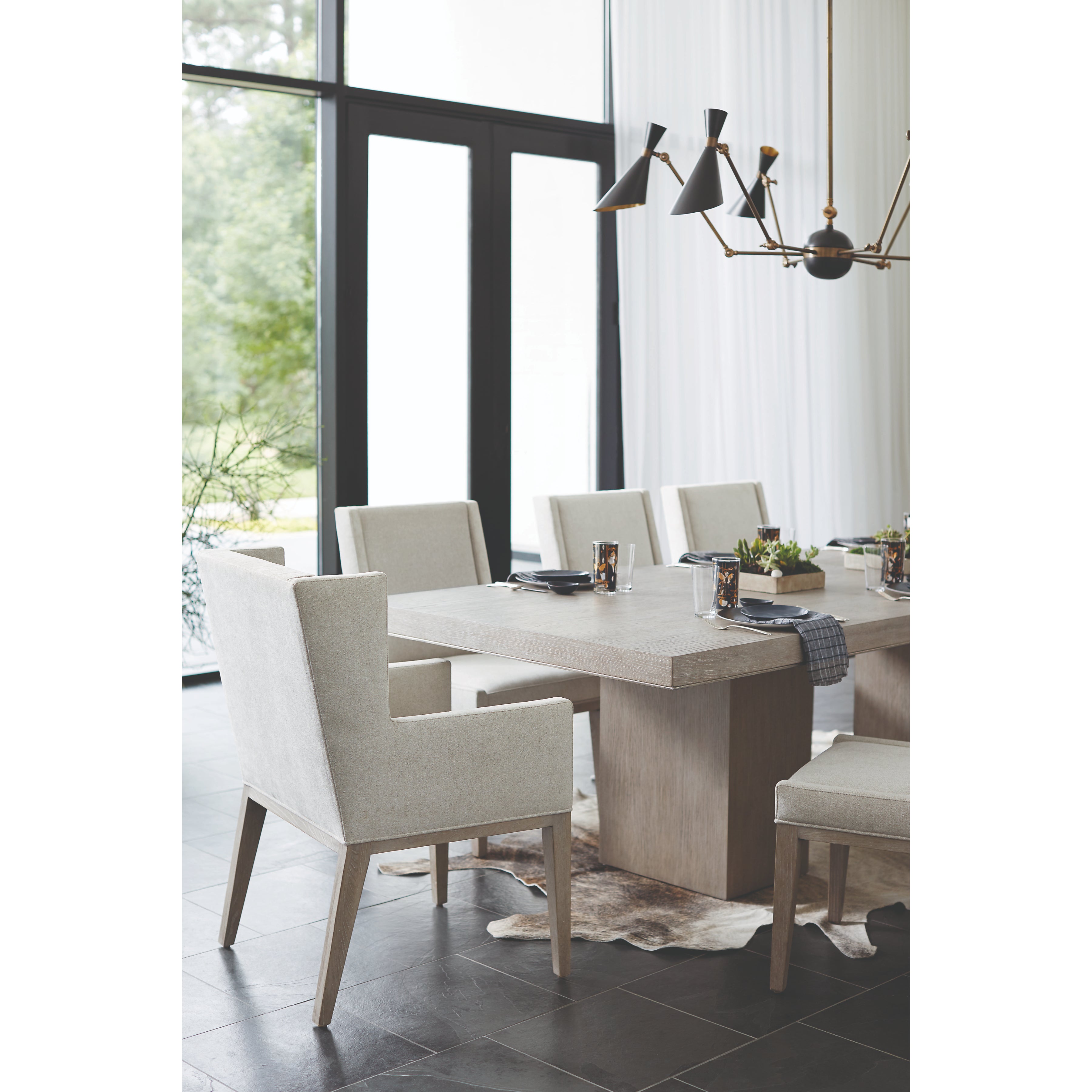Linea Side Chair in Cerused Greige Finish by Bernhardt