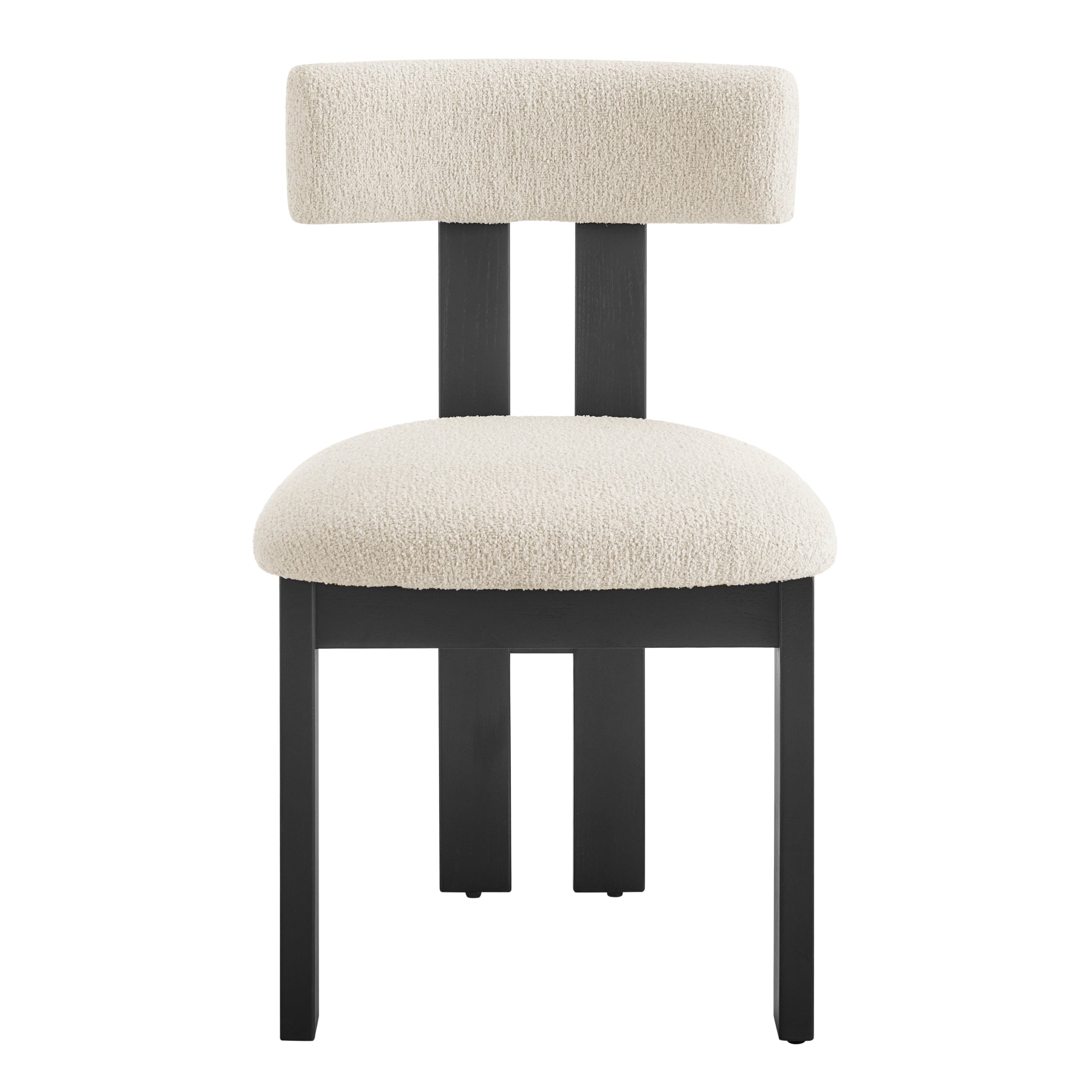 Hailey Boucle Dining Side Chair Black Frame - Set of 2