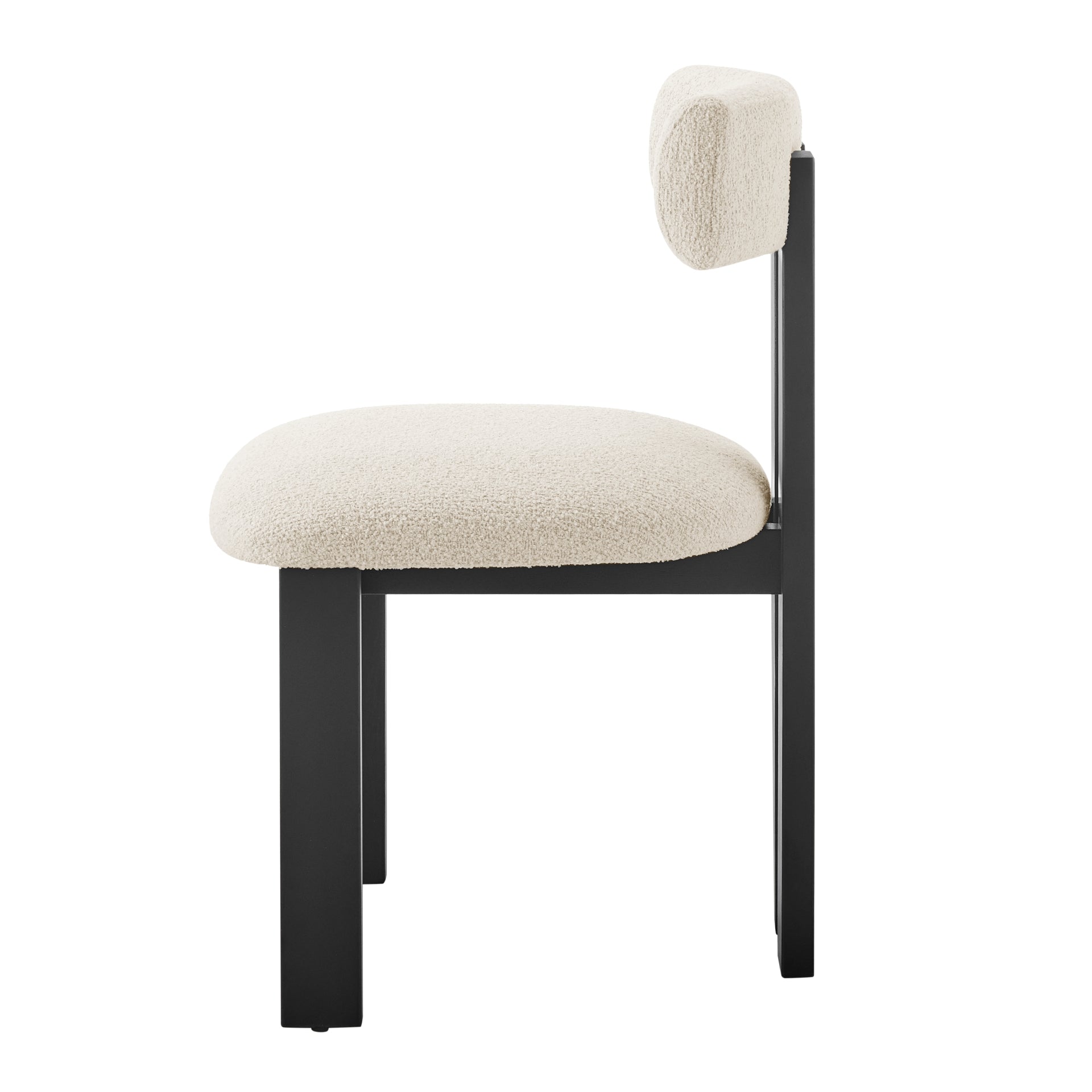 Hailey Boucle Dining Side Chair Black Frame - Set of 2