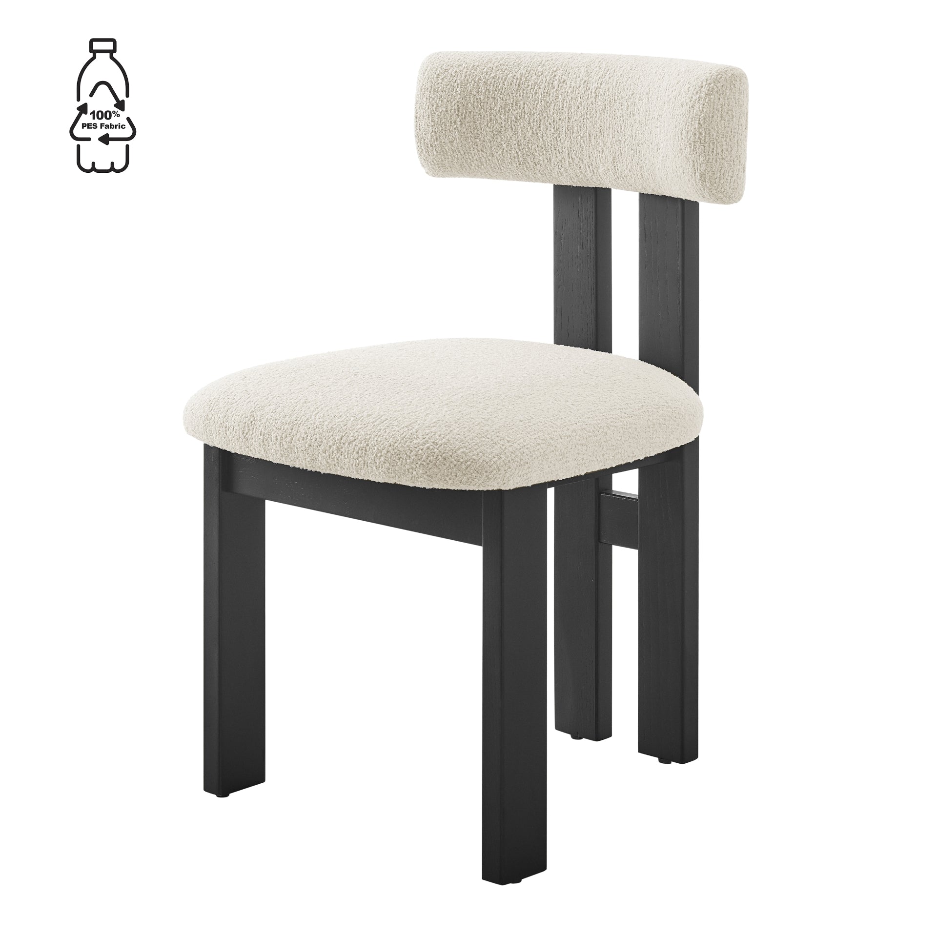 Hailey Boucle Dining Side Chair Black Frame - Set of 2