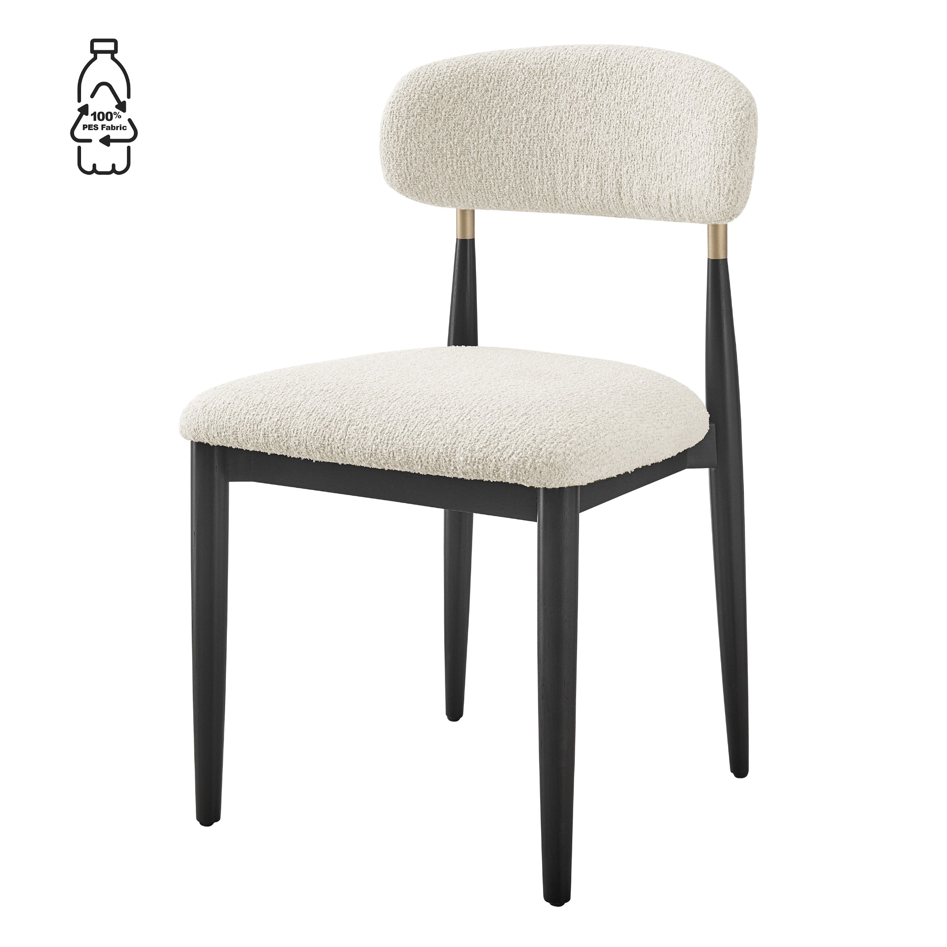 Verna Boucle Dining Side Chair Black Frame - Set of 2