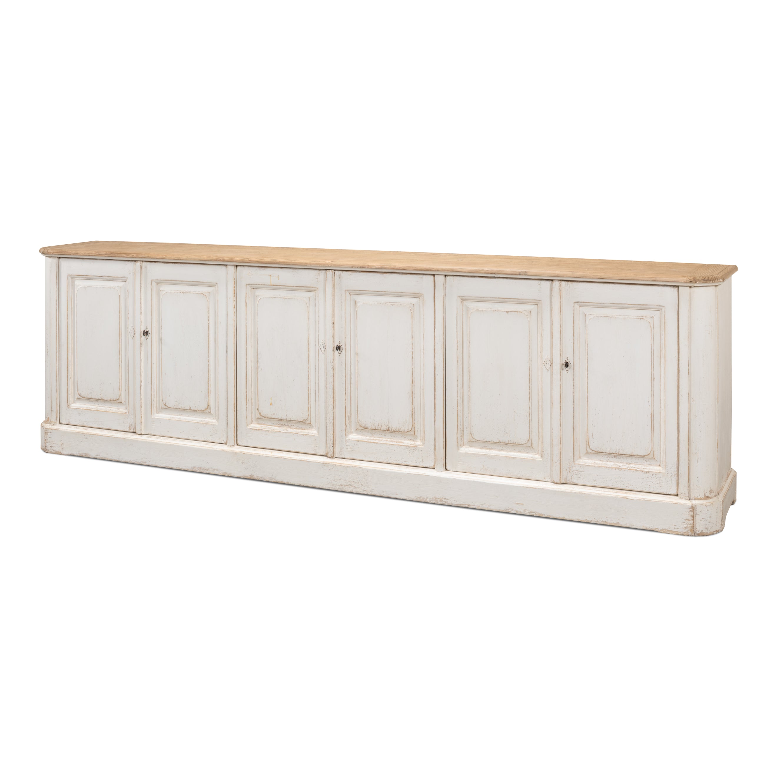 6 Door Sideboard Antique Whitewash
