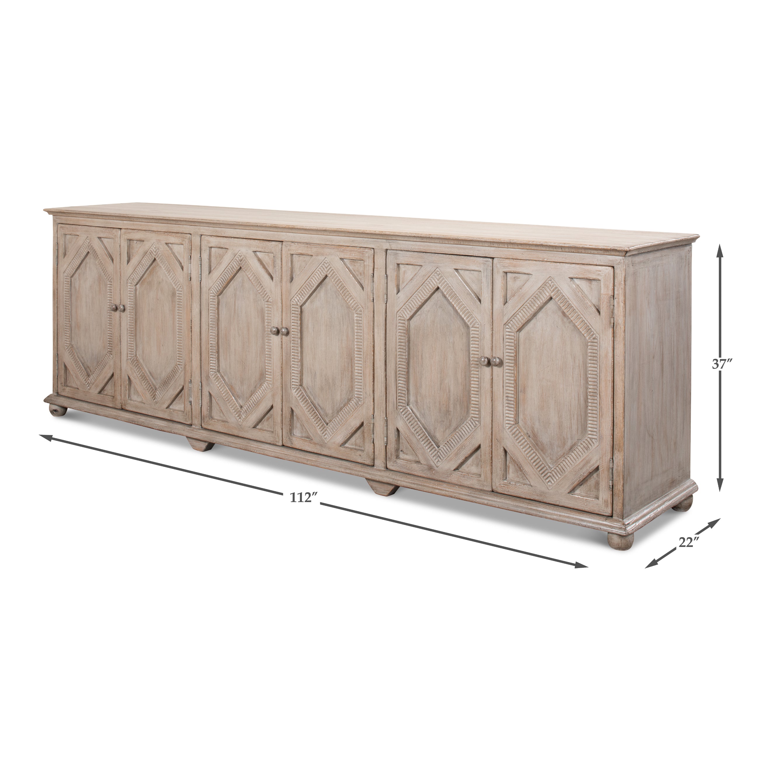 Six Diamonds Sideboard - French Gray