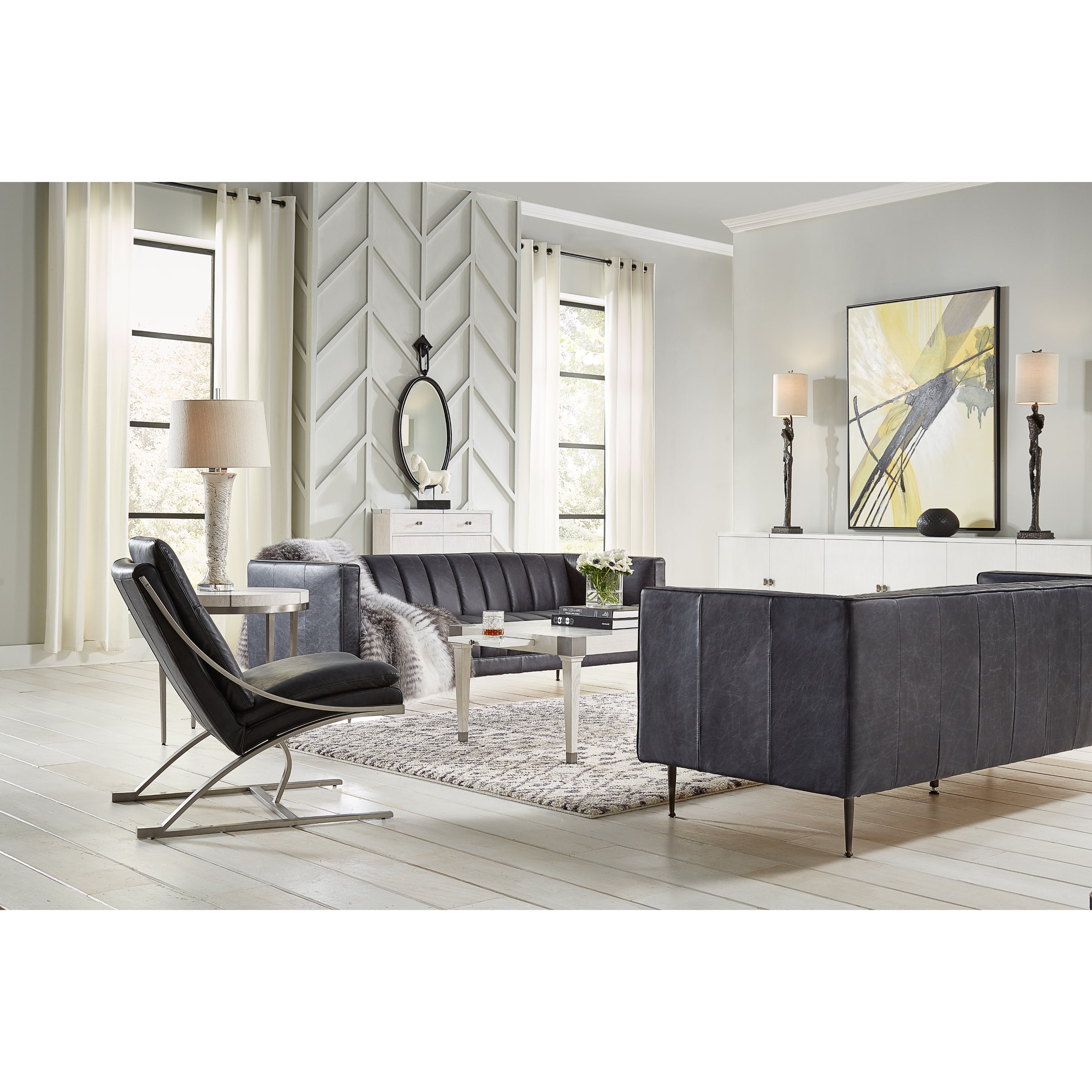 Lexington Sofa - Nottinghill Gray Leather