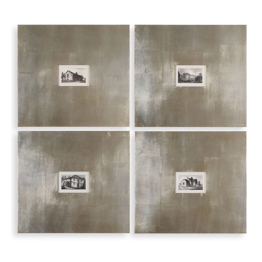 Uttermost Historical Buildings Framed Art - Set of 4