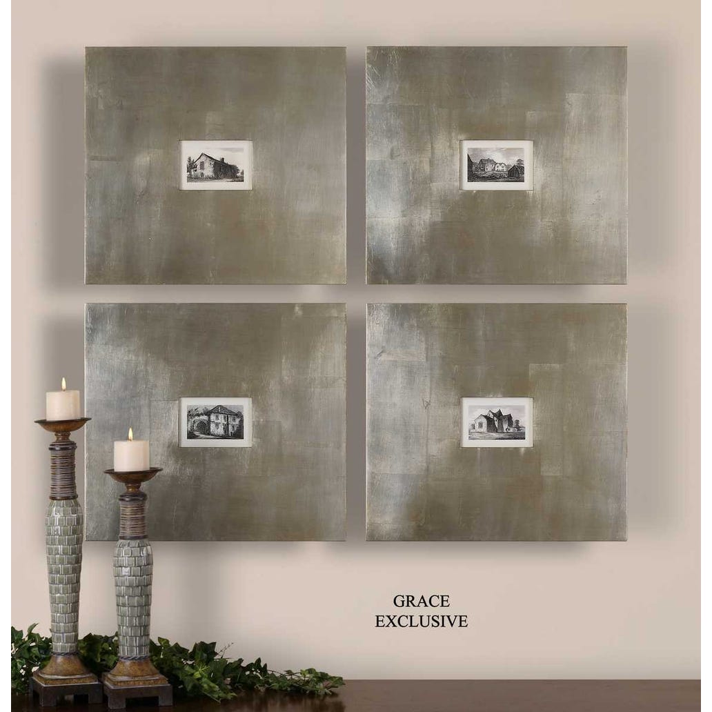 Uttermost Historical Buildings Framed Art - Set of 4