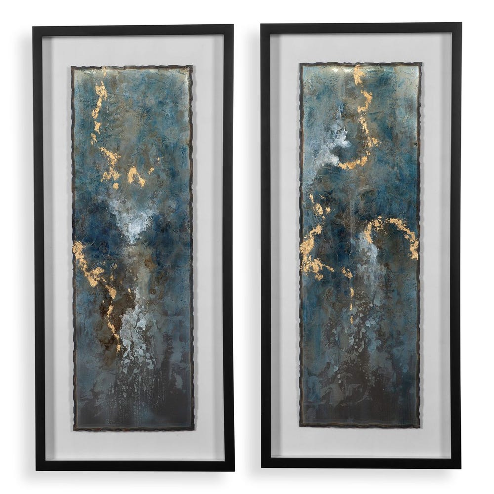 Uttermost Glimmering Agate Abstract Prints - Set of 2