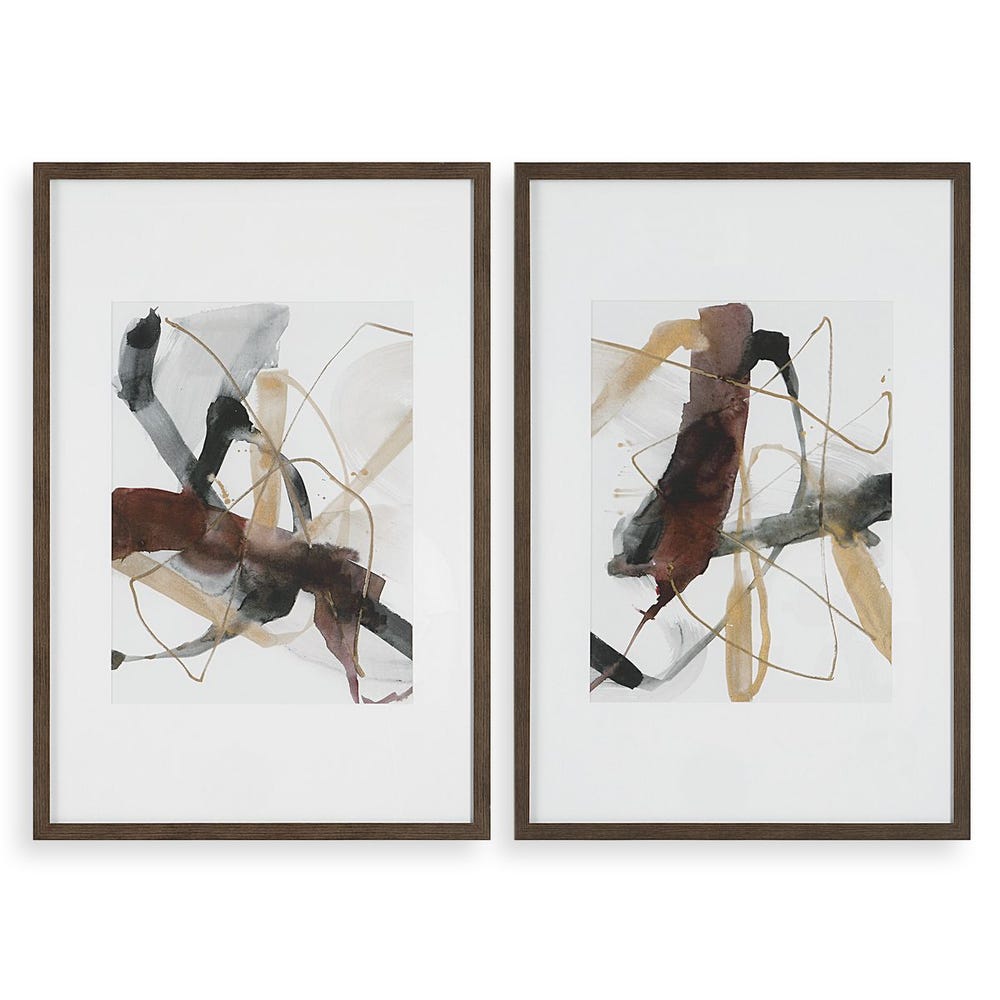 Uttermost Burgundy Interjection Abstract Prints - Set of 2