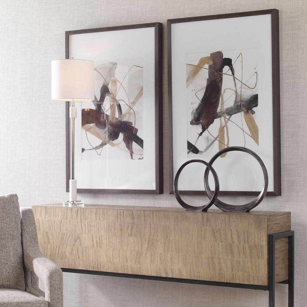 Uttermost Burgundy Interjection Abstract Prints - Set of 2
