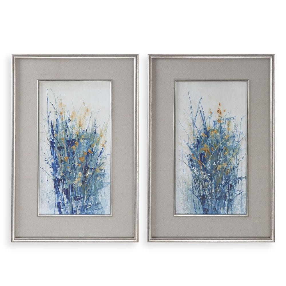 Uttermost Indigo Florals Framed Art - Set of 2