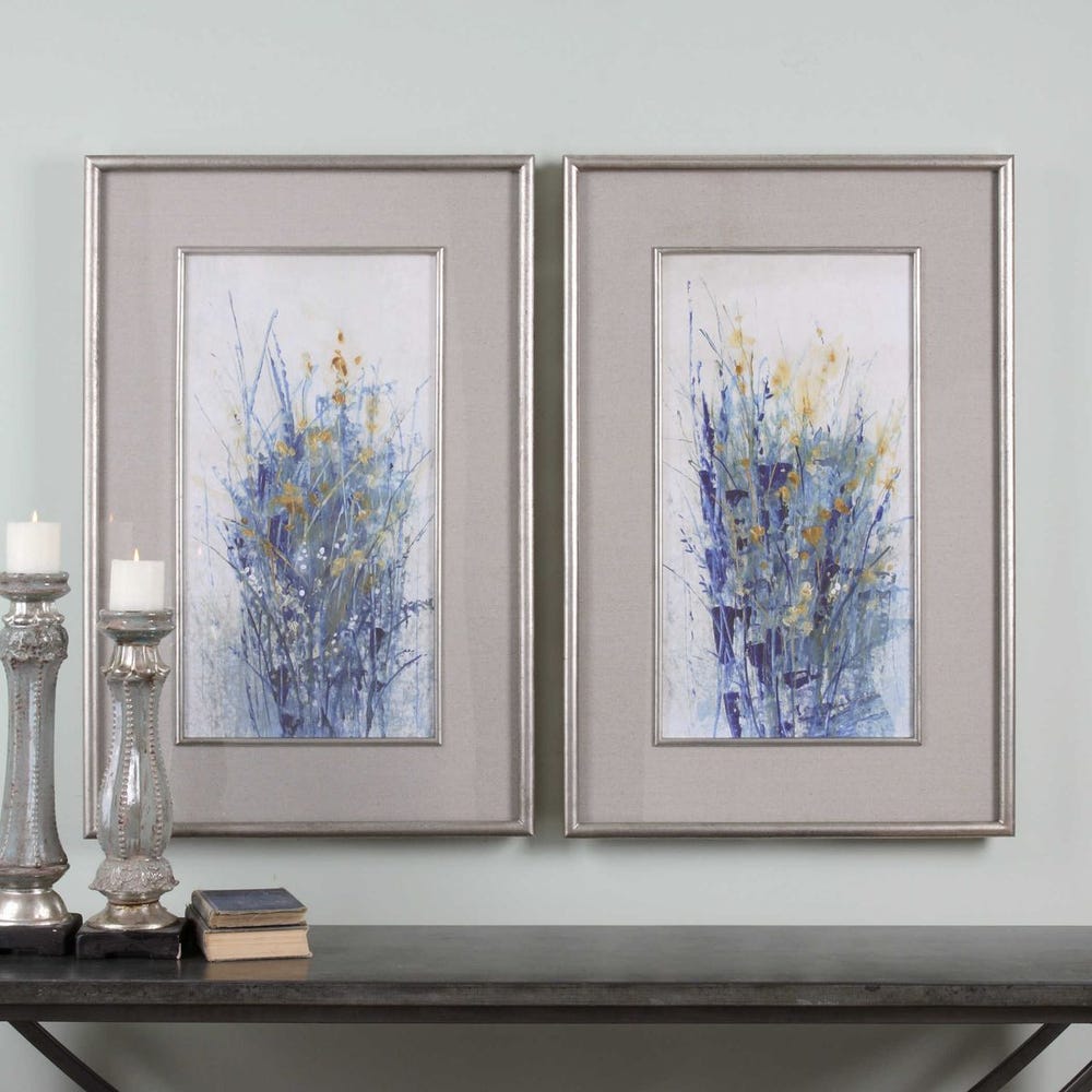 Uttermost Indigo Florals Framed Art - Set of 2