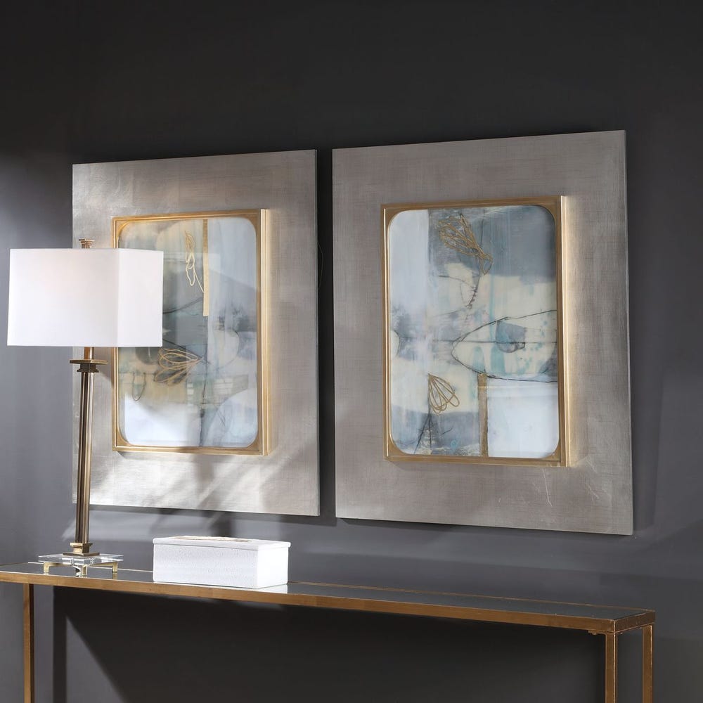 Uttermost Gilded Whimsy Abstract Prints - Set of 2