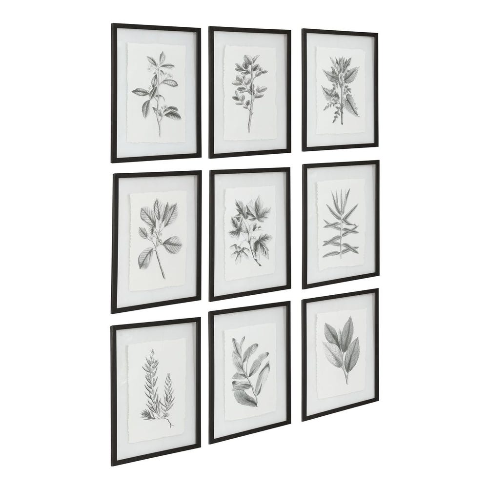 Uttermost Farmhouse Florals Framed Prints - Set of 9