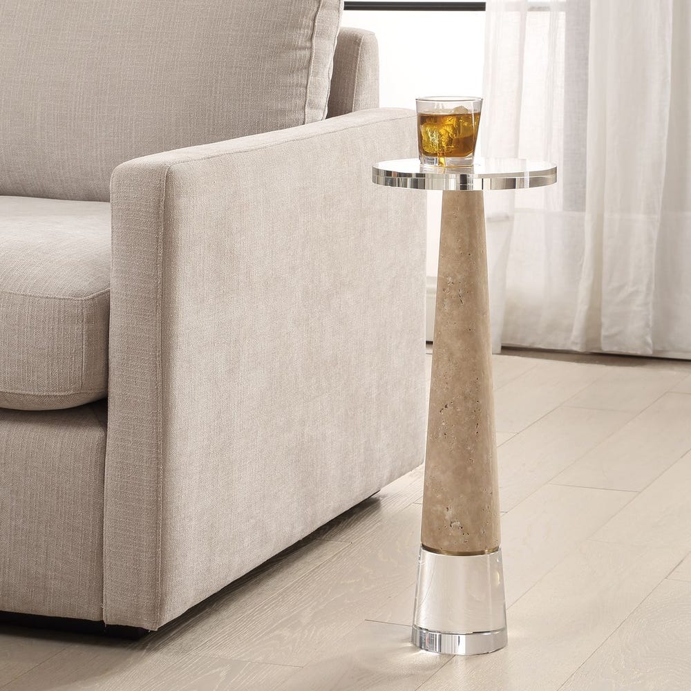 Uttermost Niari Travertine Drink Table
