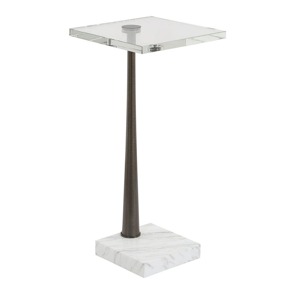 Uttermost Pelton Marble Glass Drink Table