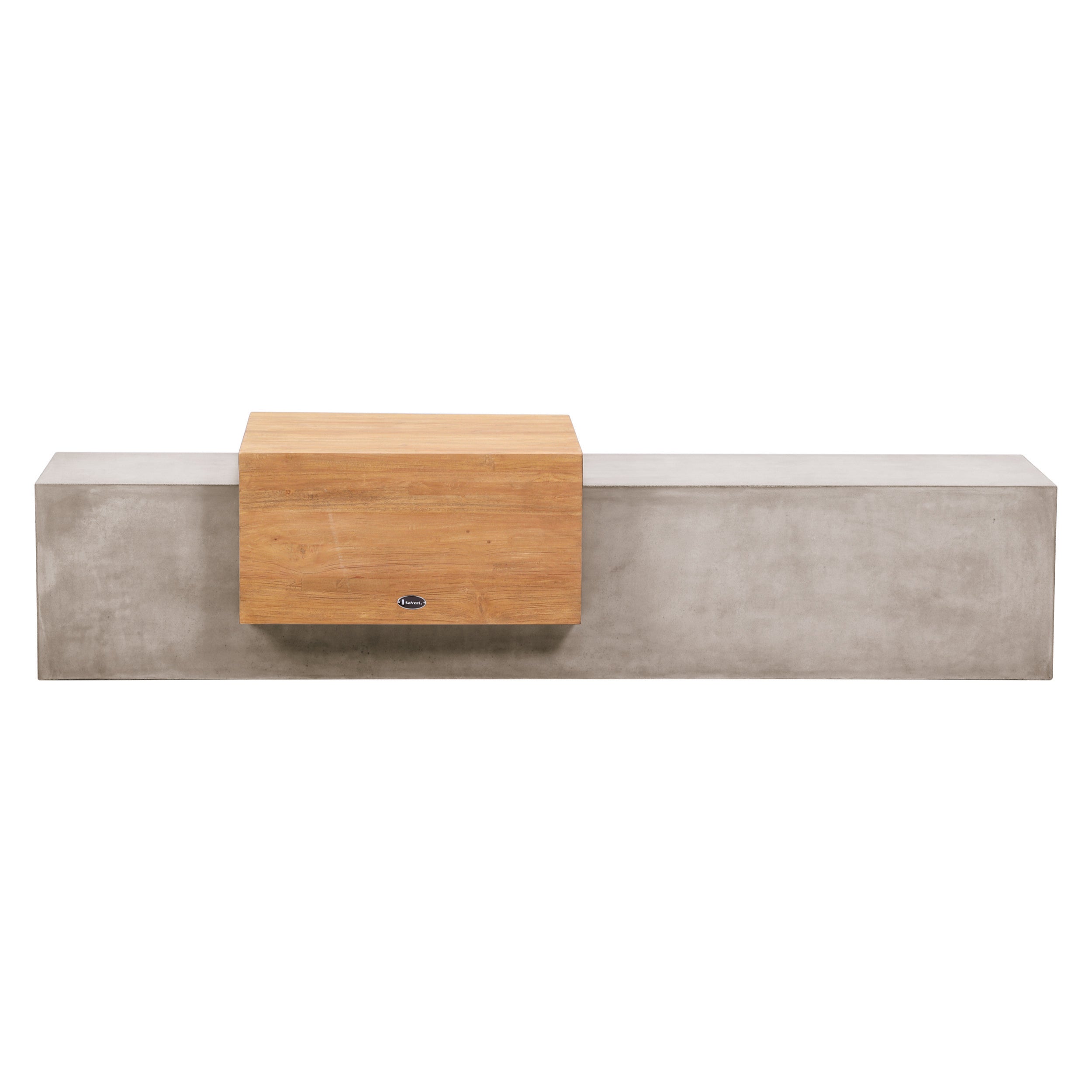 Monolith Bench with Teak Tabletop