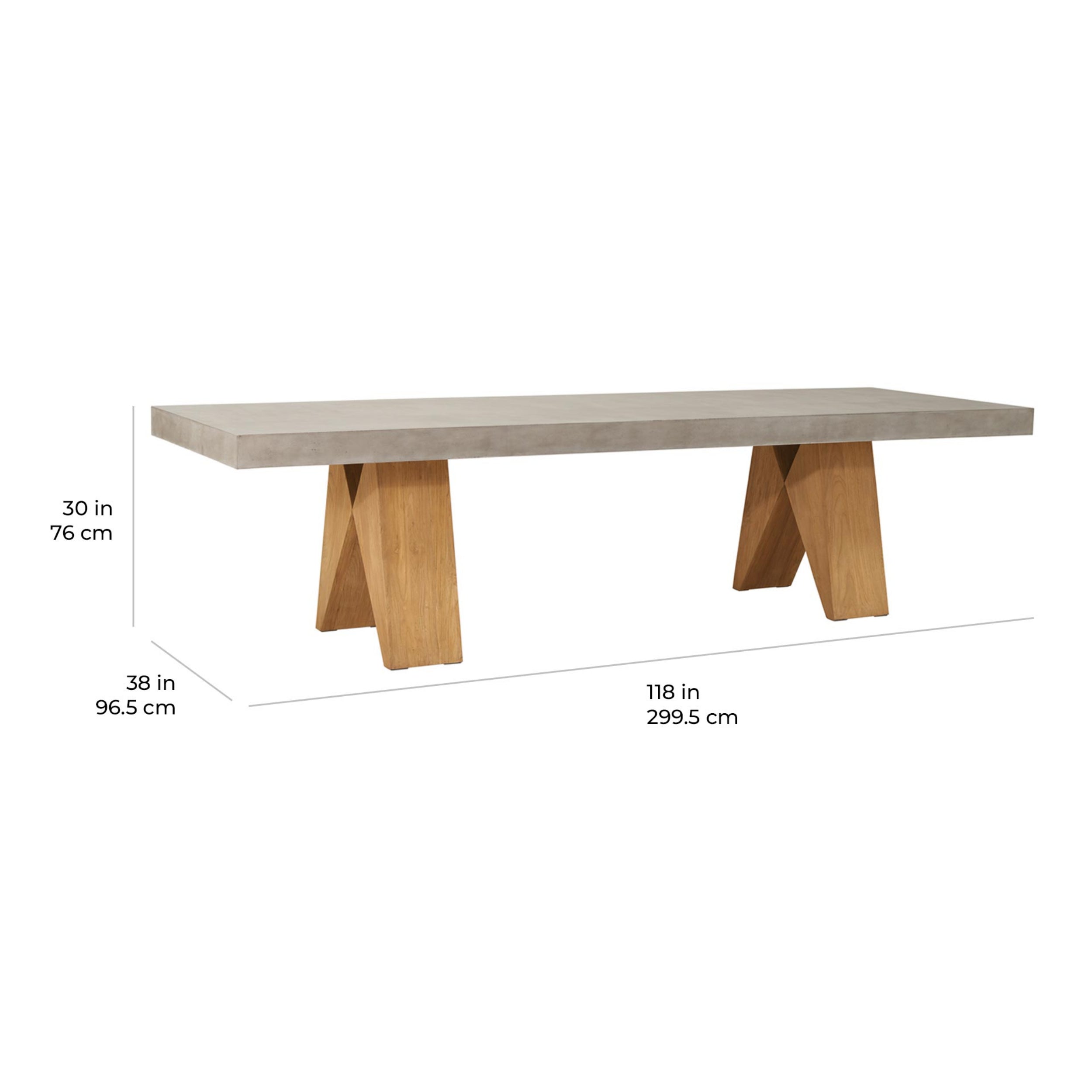 Clip Teak and Concrete Dining Table