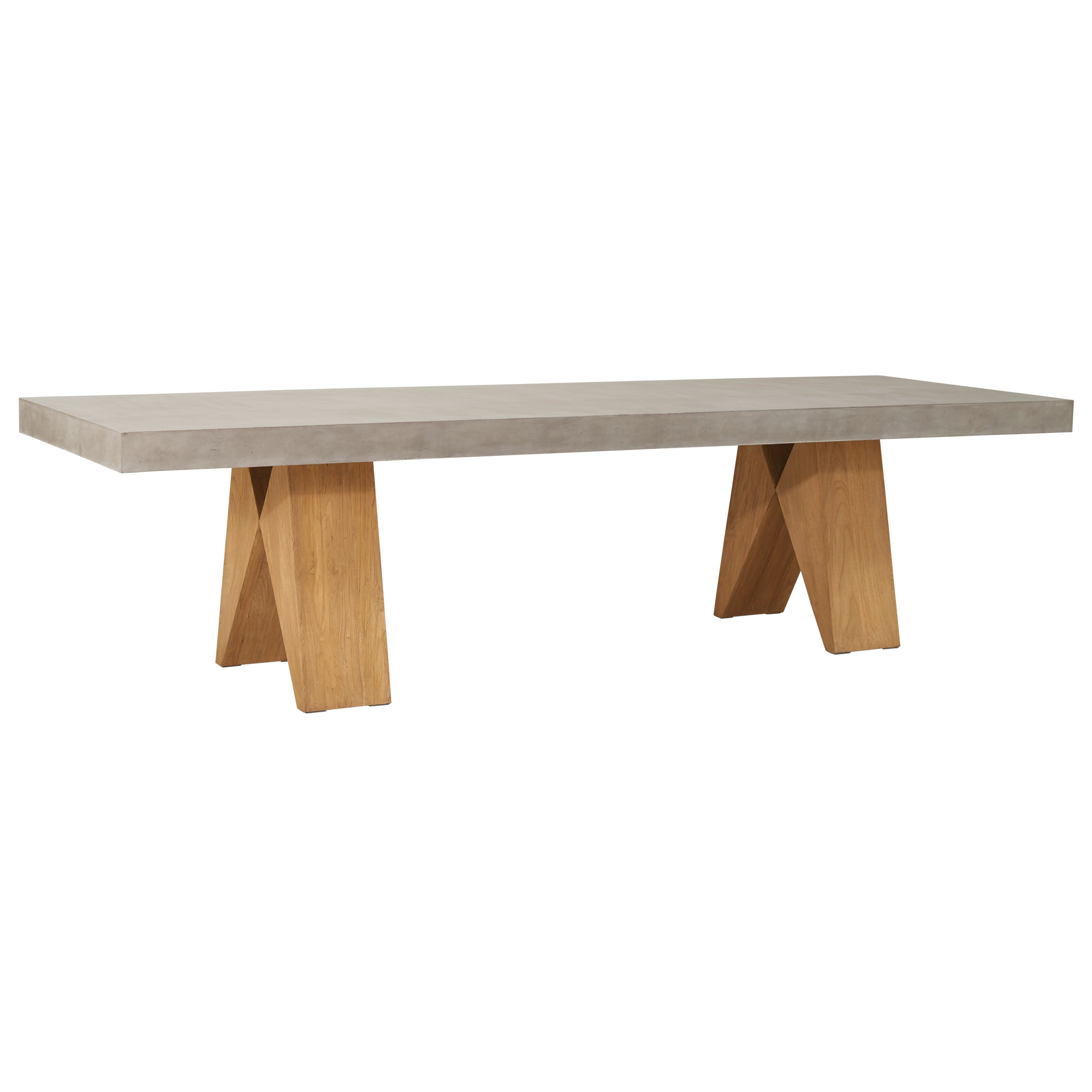 Clip Teak and Concrete Dining Table