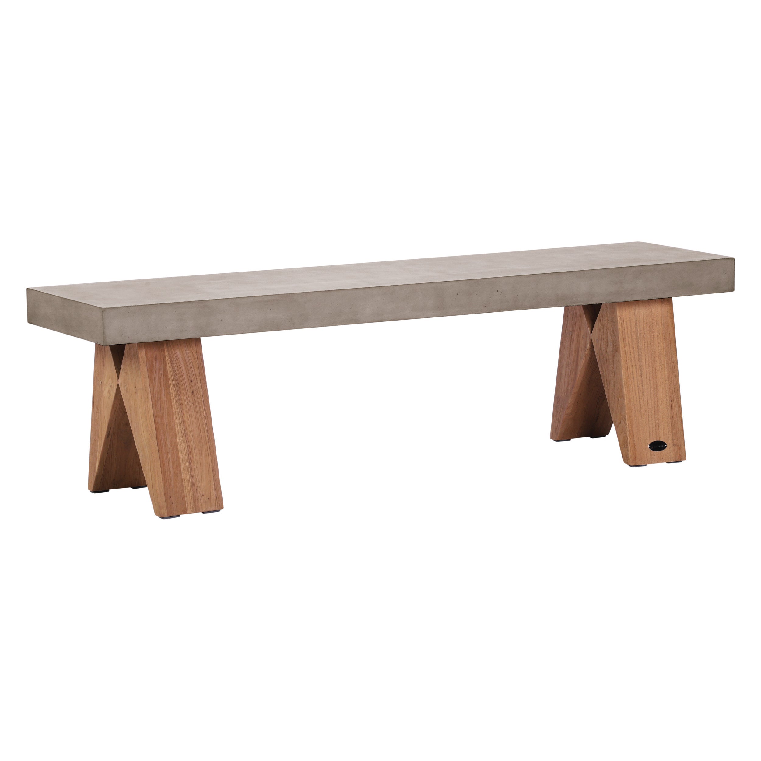 Clip Teak and Concrete Bench