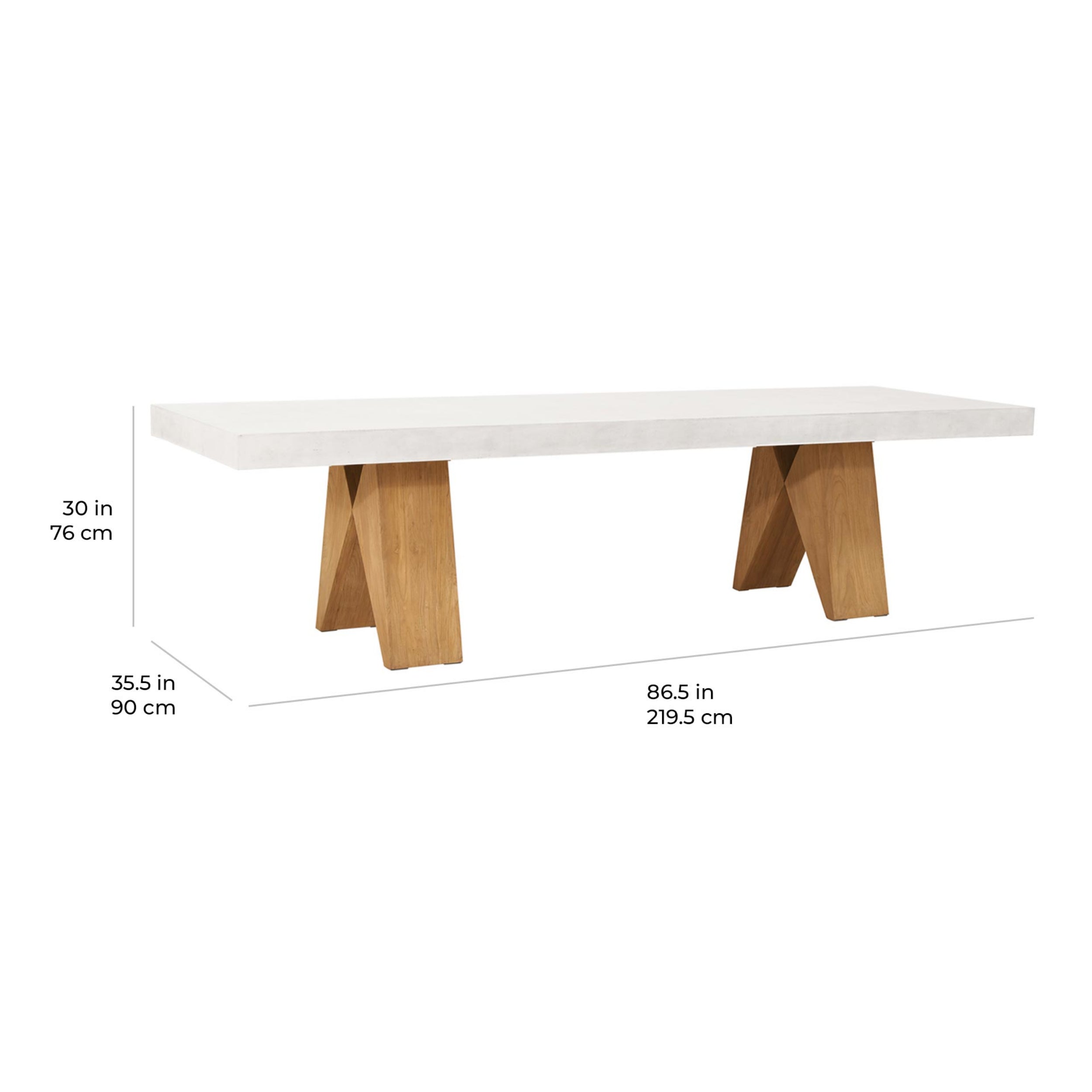 Clip Teak and Concrete Dining Table