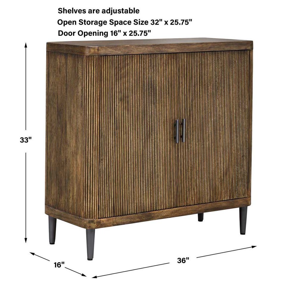 Uttermost Pinstripe Tambour 2 Door Cabinet