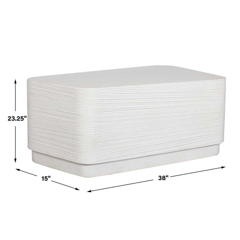 Uttermost Saltwater White Concrete Coffee Table