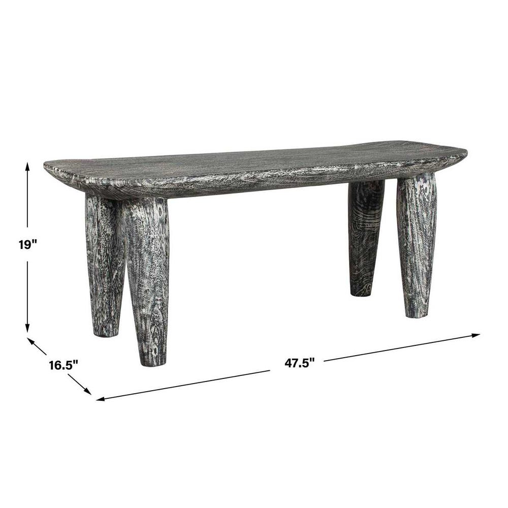 Uttermost Fade To Black Wood Bench