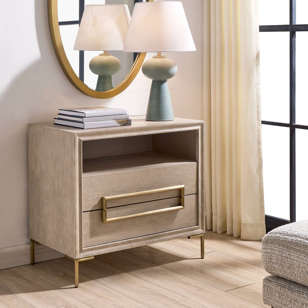 Uttermost Alessia Modern Light Oak Side Table