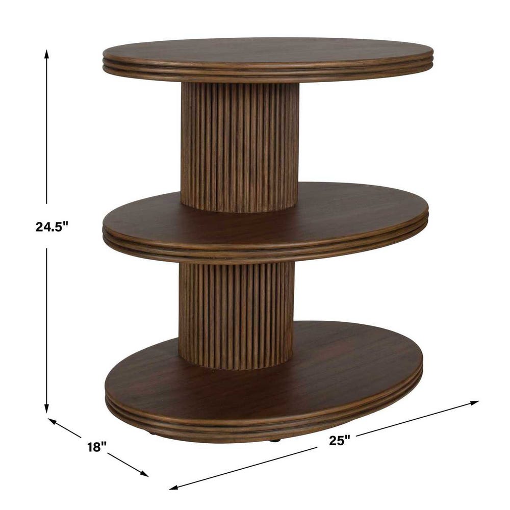 Uttermost Top Tier Oval Walnut Side Table
